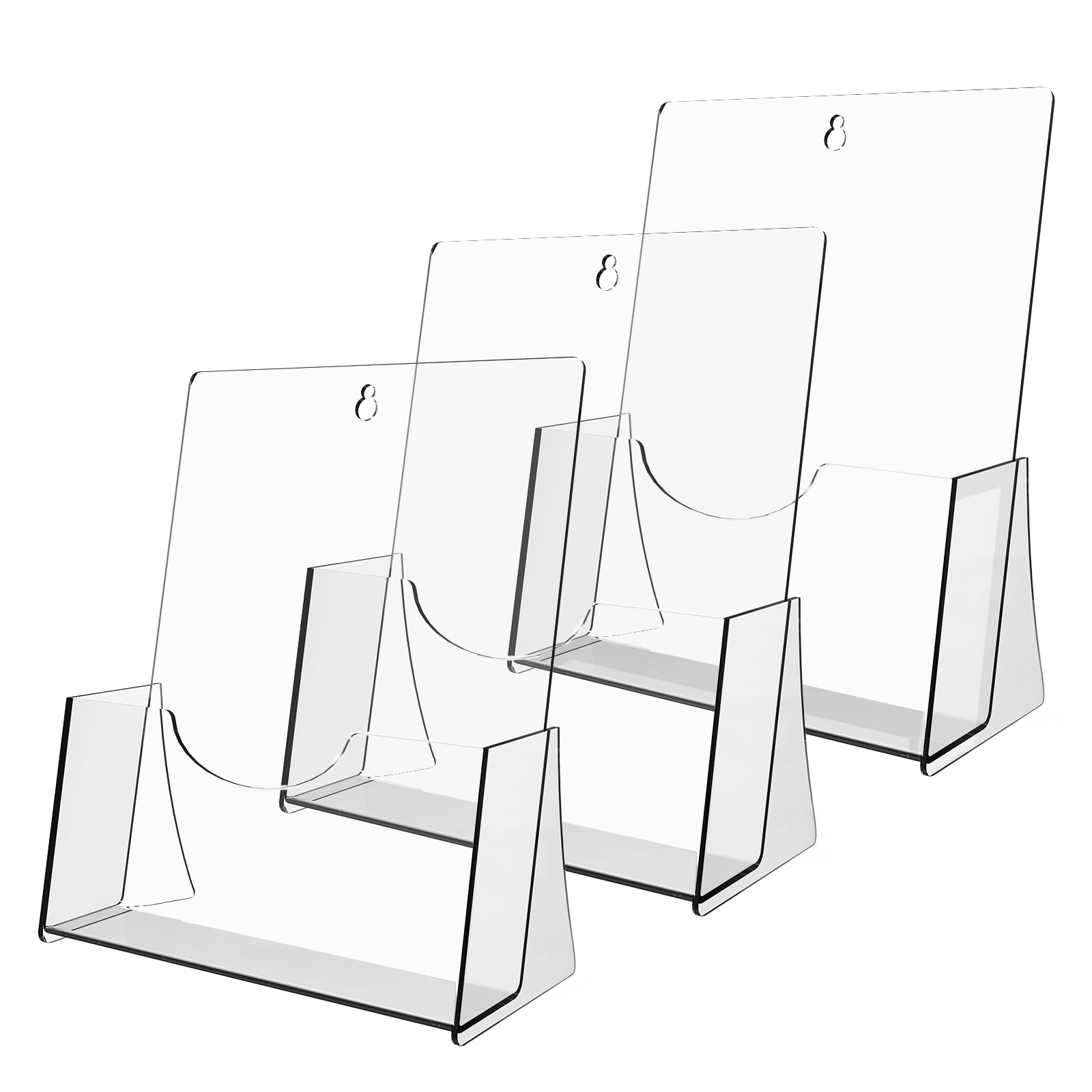 Rayneay Transparent A5 Acrylic Leaflet Holder, A5 Freestanding Perspex Menu Display Holder Brochure Stand For Flyers, Posters, Restaurant, Shop, Hotel, 3 Pack