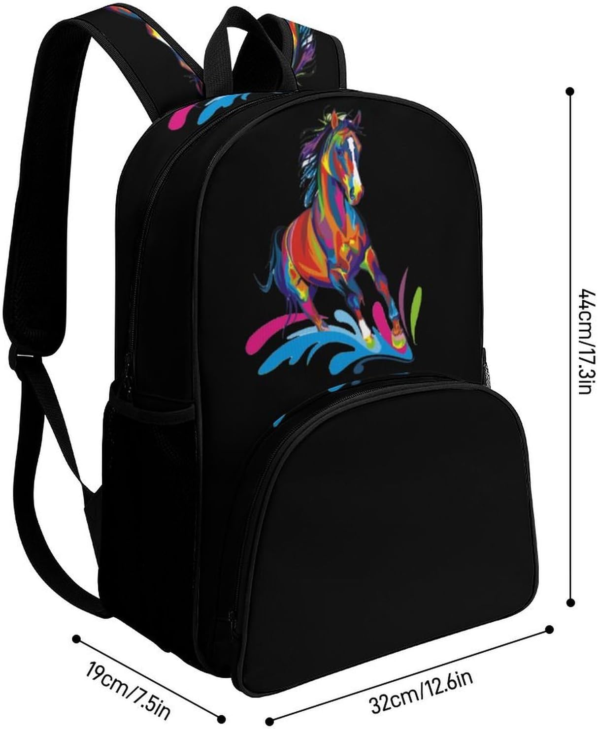 Colorful Horse Pop Art Travel Backpack Large Laptop Backpacks Heavy Duty Shoulder Bag Casual Daypack image 2