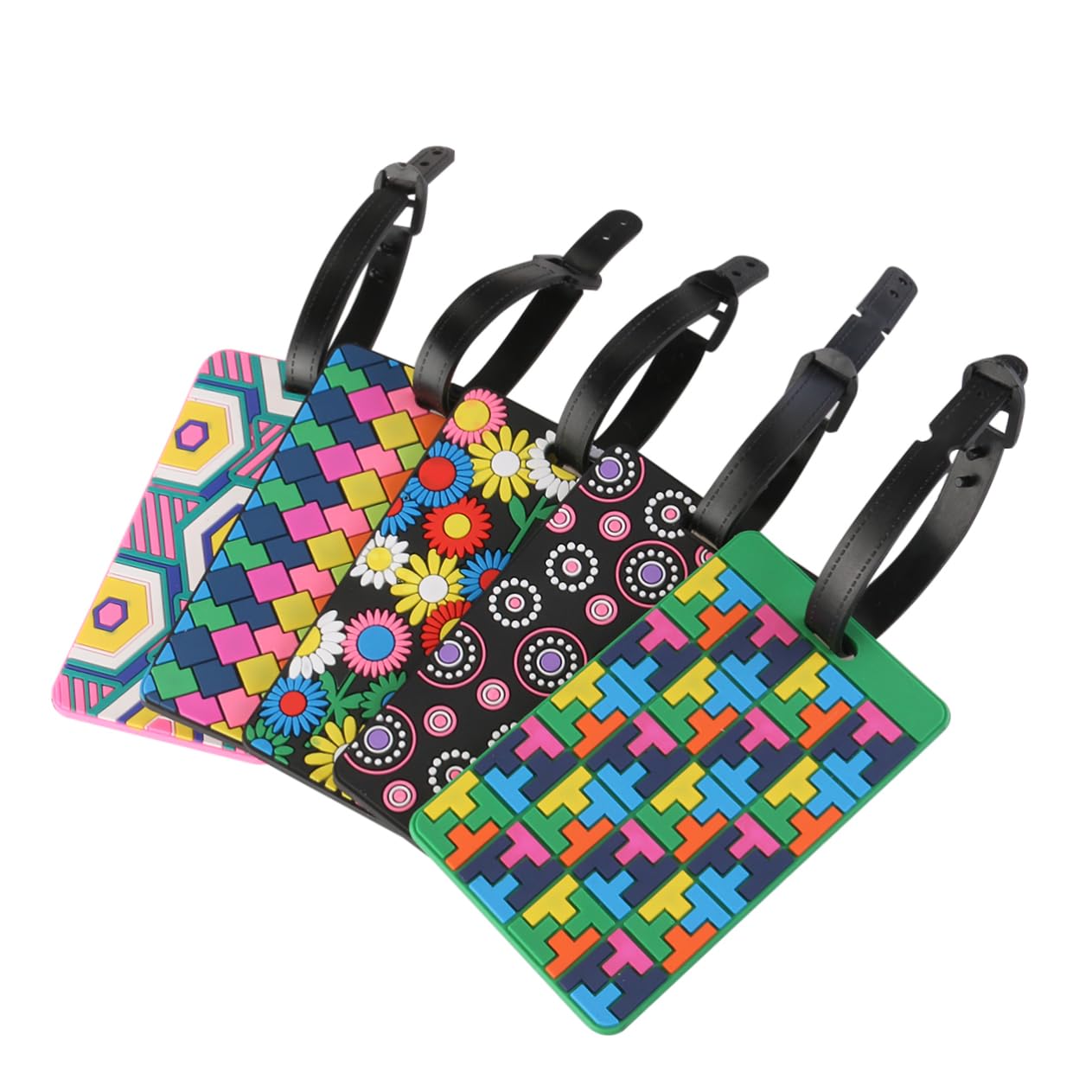 PACKOVE 2 Set Di Porta Etichette Per Bagagli Da Viaggio Etichette Personalizzate Per Valigie Etichette Robuste in Silicone Per Bagagli 5 Pezzi*2