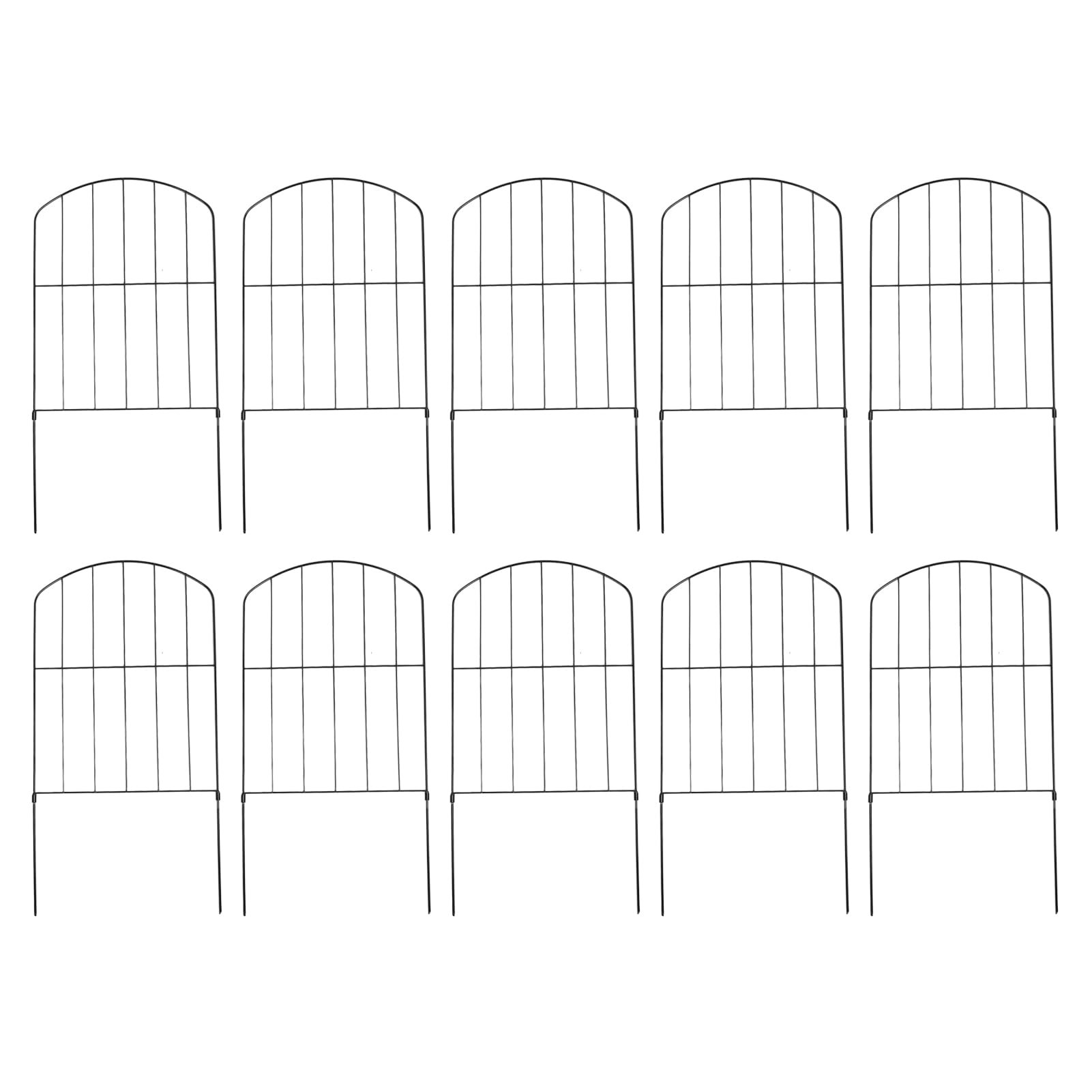 Pssopp 10pcs Dekoracyjne Ogrodzenia Ogrodowe, łukowate Rdzeniowe Gruntowe Paliwo Bariera Zwierzęce Ogrodzenie z Szpilkami na Podwórko Patio na Zewnątrz Dekoracje Zewnętrzne