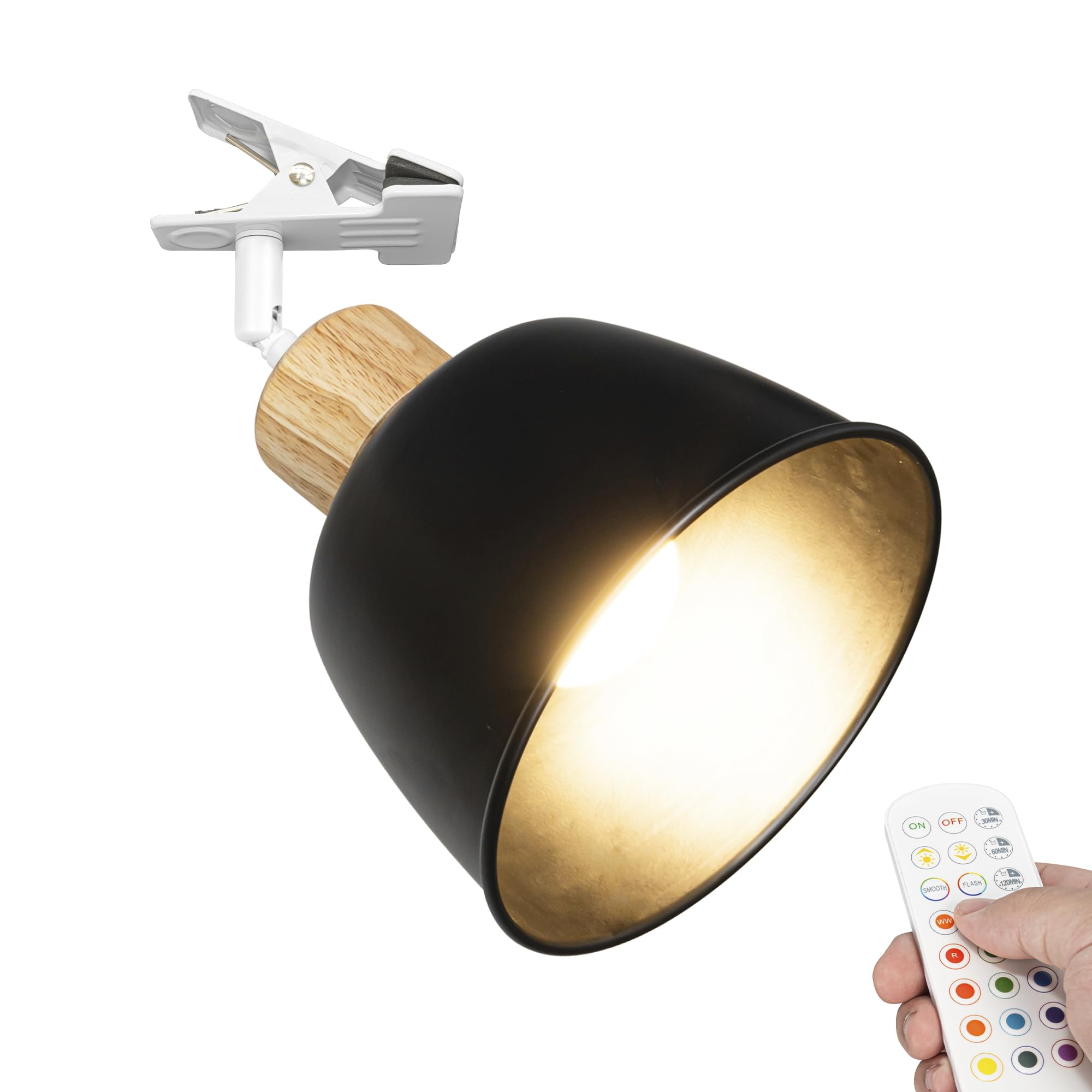 Verstellbare Klemmlampe mit Akku,LED Wandlampe innen, Dimmbar Nachttischlampe,Schreibtischlampe ideal für Flur Büro Heimgebrauch - 18x13CM - TD0603-QP57
