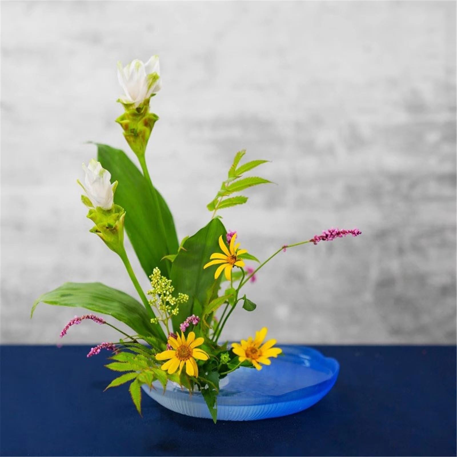 Bandeja decorativa con forma de gota con degradado, cristal, diseño de flores