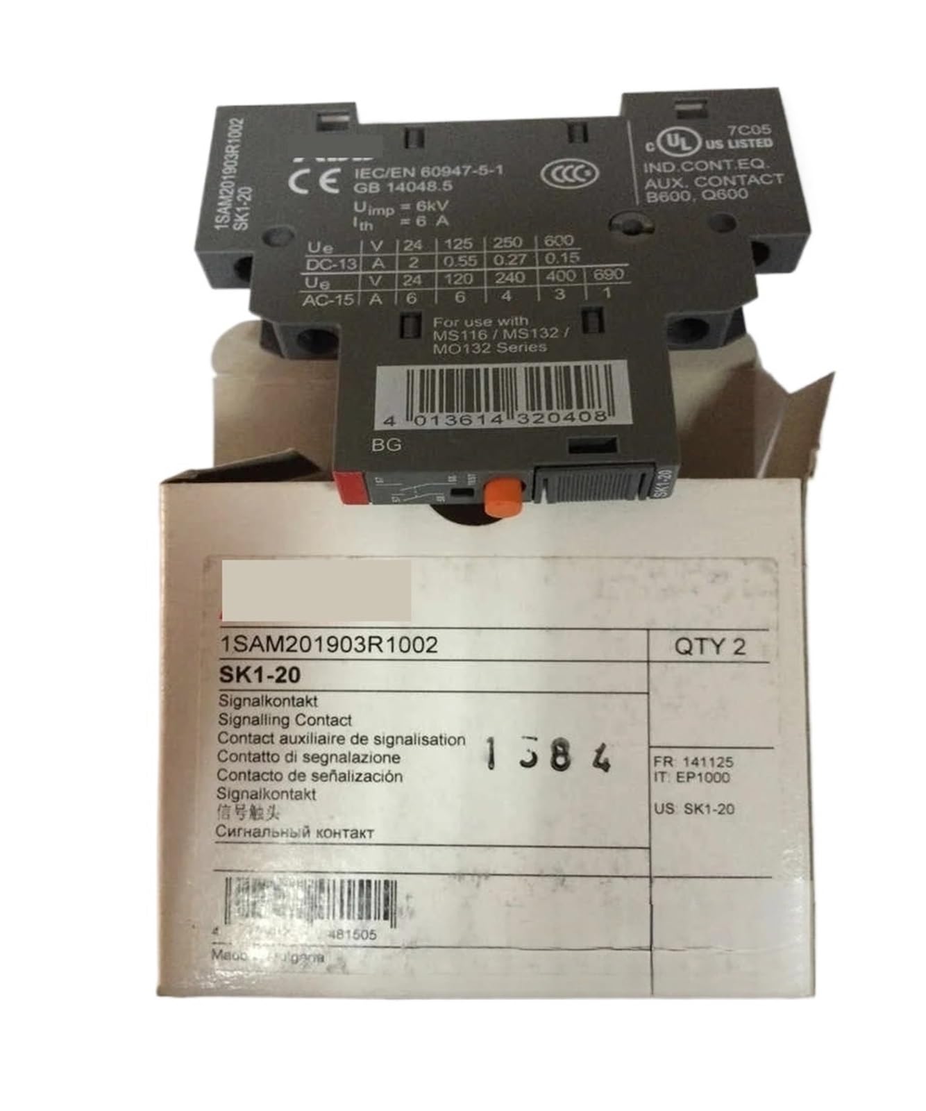 HK1-20 contacteur modulaire avec fiches SK1-11 et HKF1-11 pour circuit de puissance