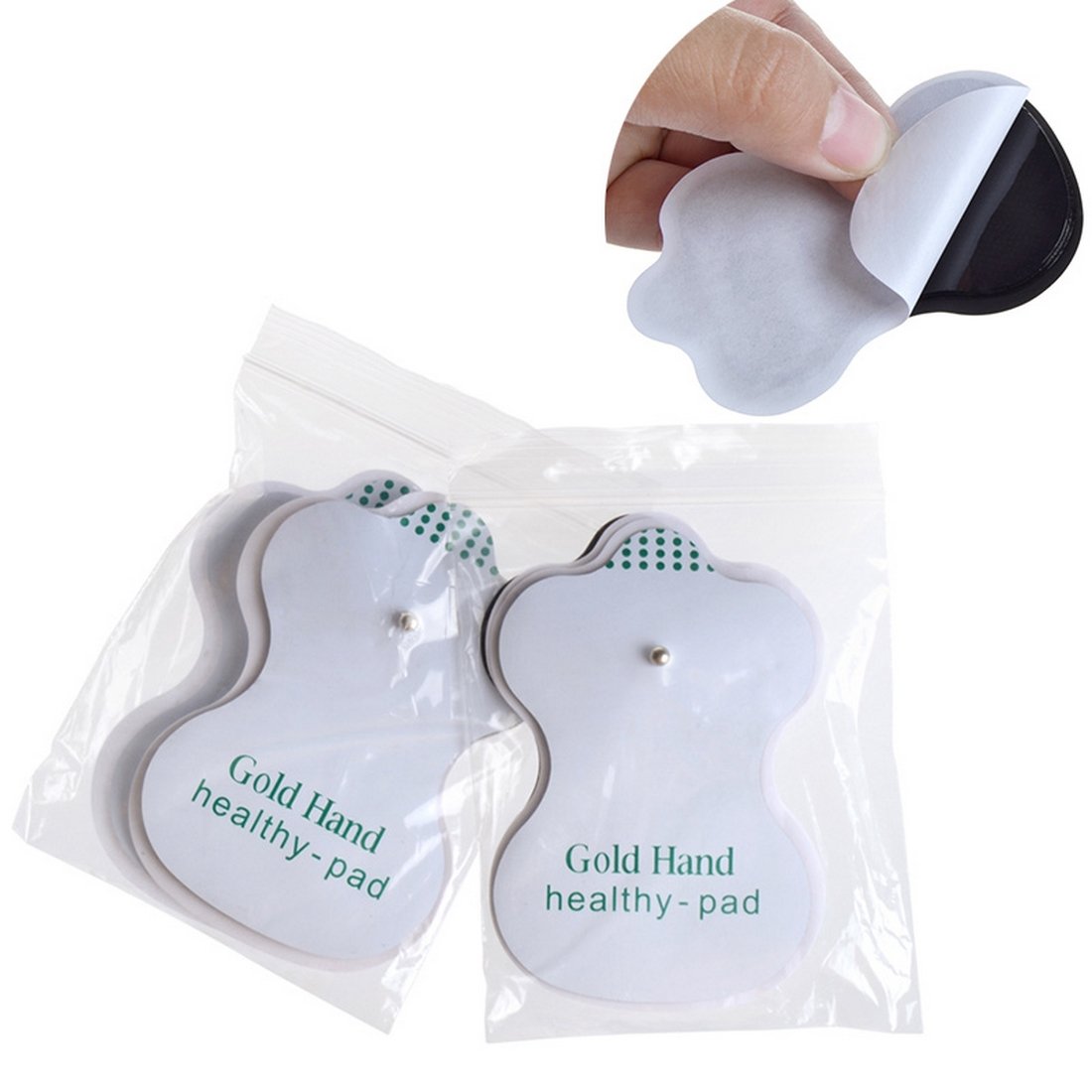 Gold Hand Elettrodi per Elettrostimolatore Tens Ems Clip, Auto-adesive, Riutilizzabili, 5cm x 8cm Gel Ipoallergenico. Idrogel di Alta Qualità (24 Elettrodi)