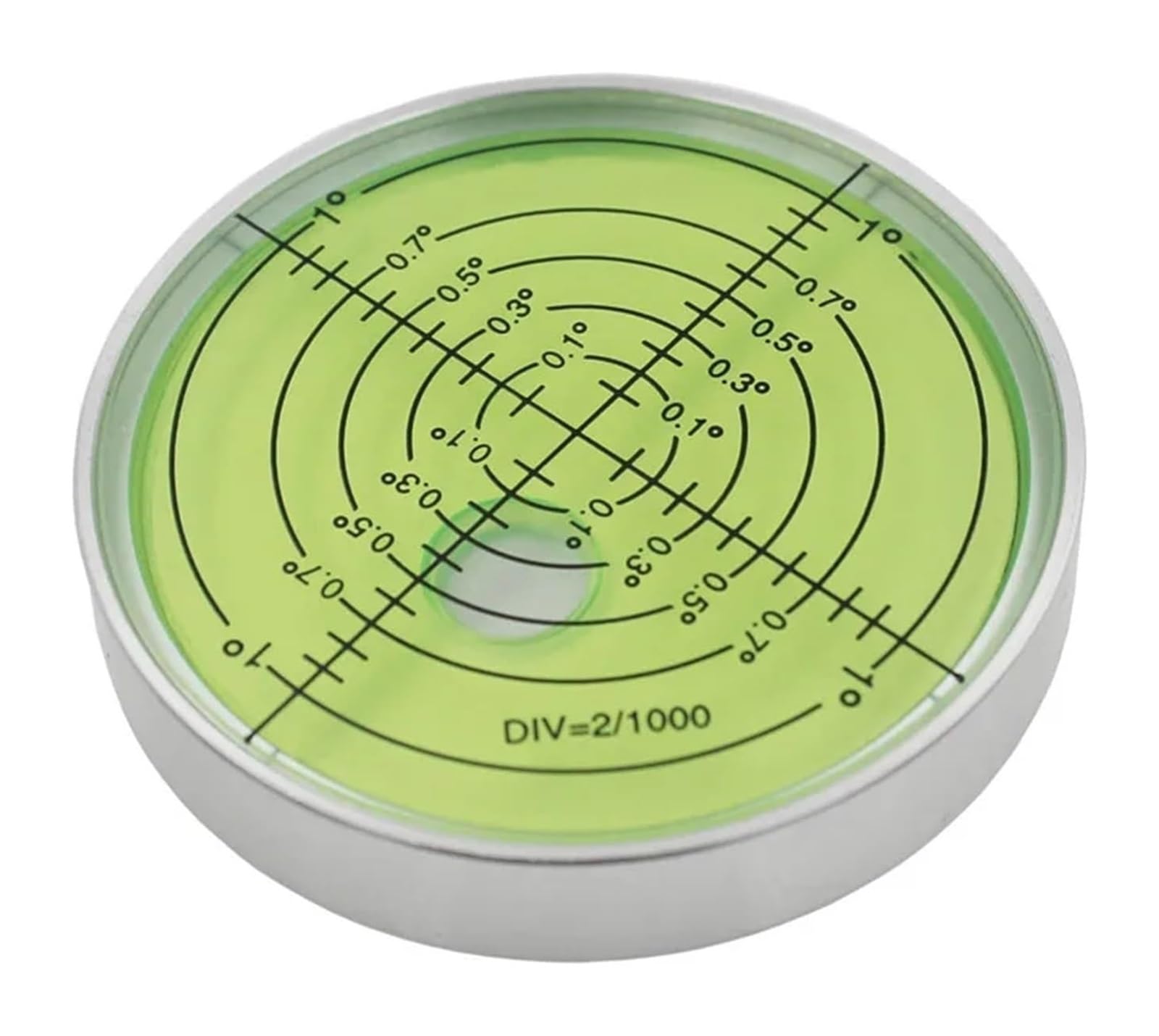 Nivel Magnético Burbuja Cáscara Blanca Líquido Verde 60mm Diámetro 10mm Altura(With Magnetic)