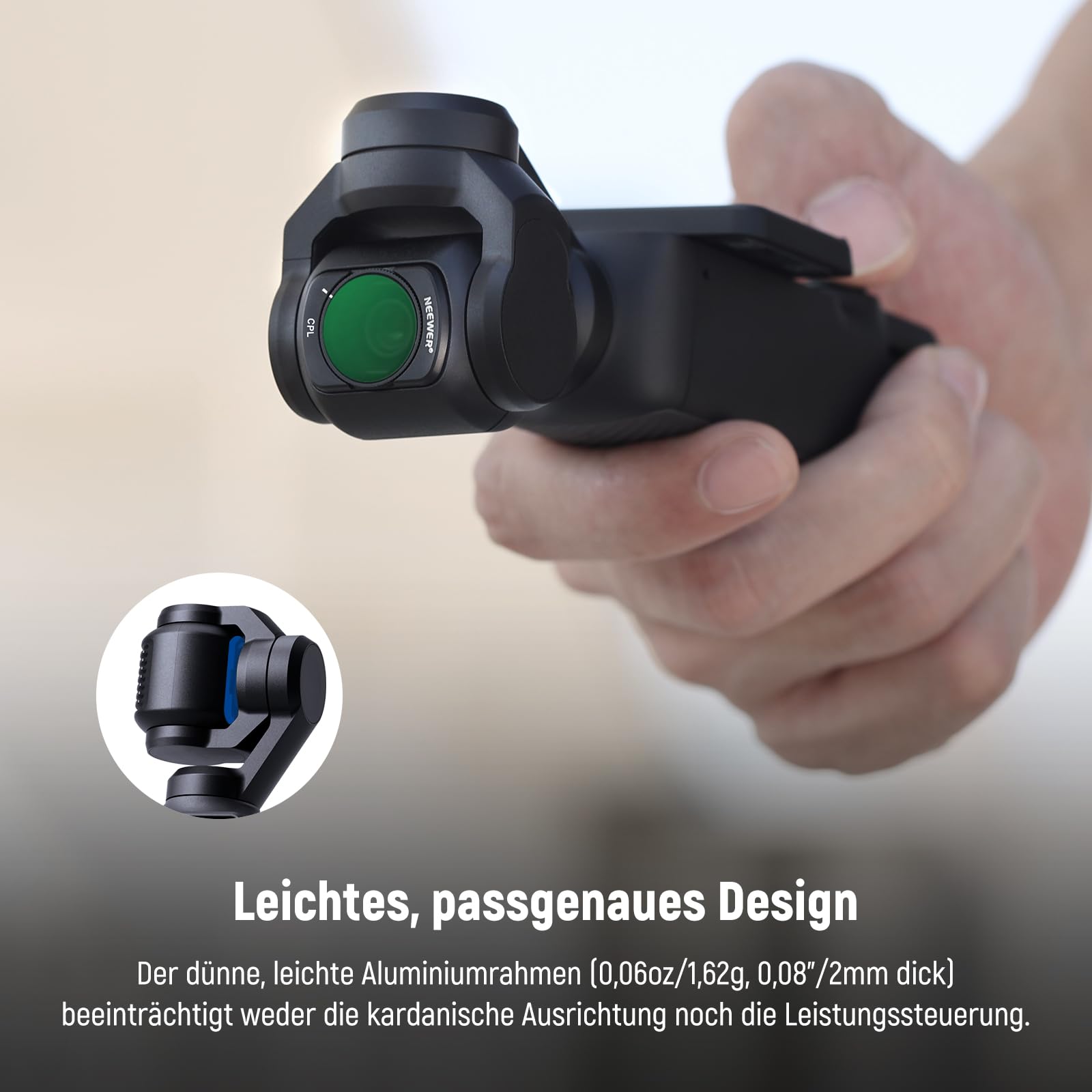 NEEWER HD CPL ND16 ND64 ND256 Filter Set kompatibel mit DJI Osmo Pocket 3 / Pocket 4 / Xtra Muse, magnetisches Gimbal Action Kamera Zubehör Set mit Neutraldichte und Polarisationsfiltern