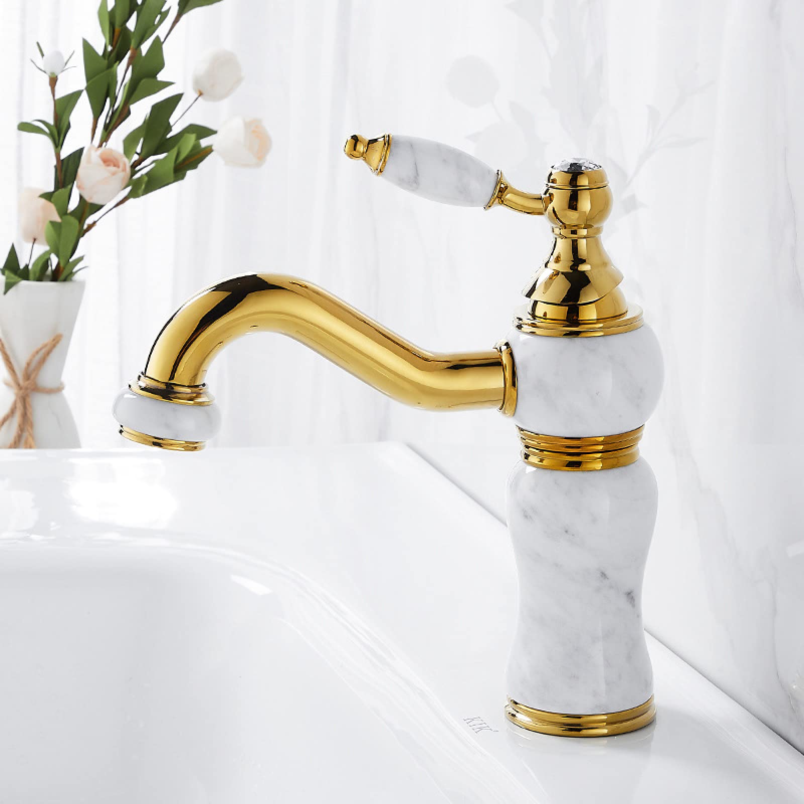 Bathroom Bronze, Marble, Jade, Vintage Faucet