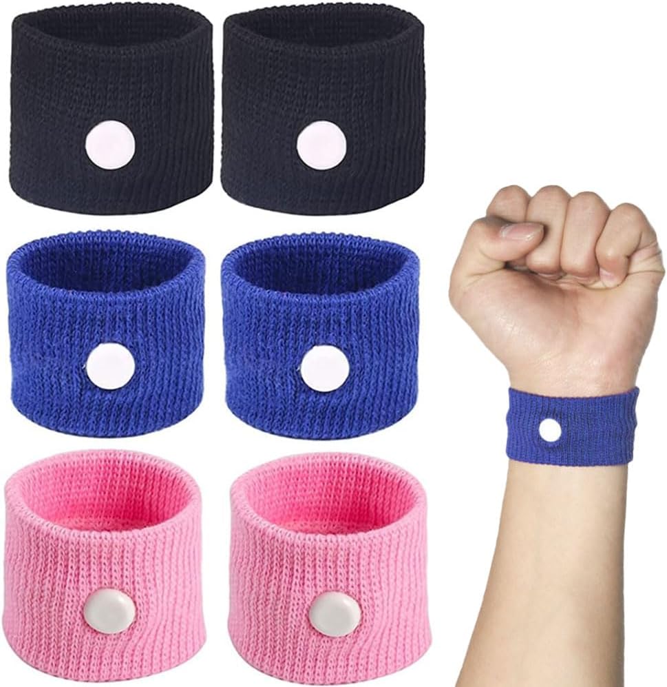 6 Pcs Travel Sickness Relief Wristbands,Seasick Wristbands for