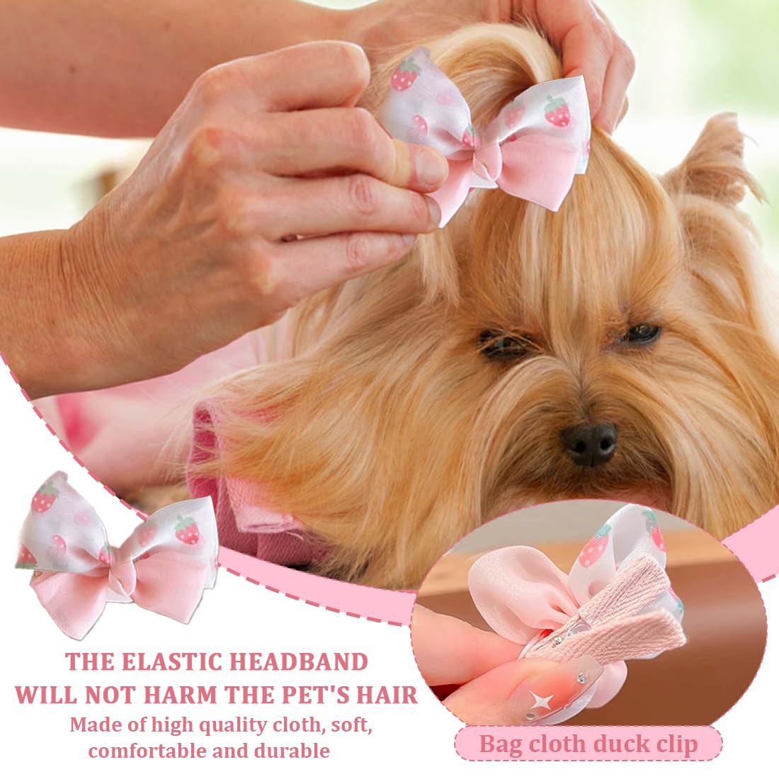 Accessori per cani pelo 10 Pezzi Stili Misti Rosa Fiocco Fermagli Capelli Piccoli Archi Mollette Toelettatura Bellezza