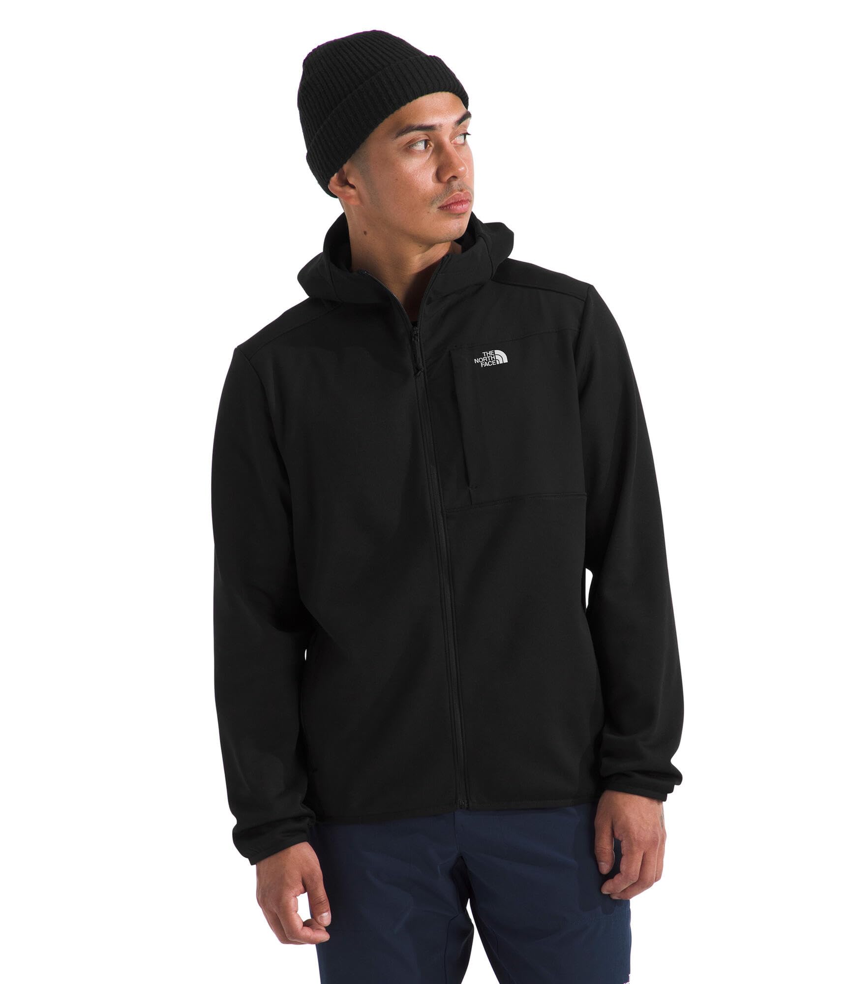 THE NORTH FACE Men's TNF Performance Fleece Full Zip Hoodie | Lightweight Hooded Top, Elastic Binding & Zip Pockets