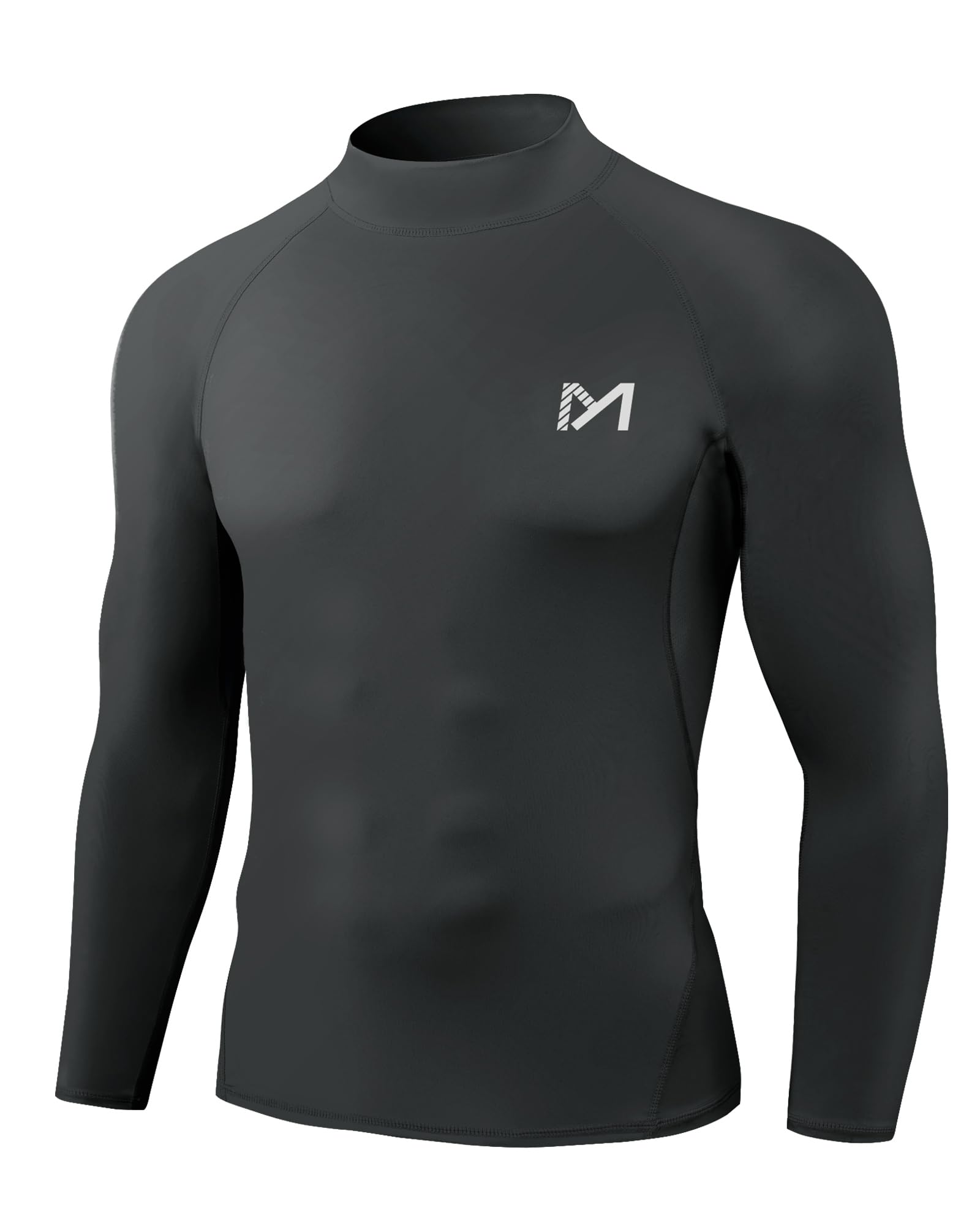 MEETYOO Men's Compression Long Sleeve Shirt Moisture Wicking for Gym