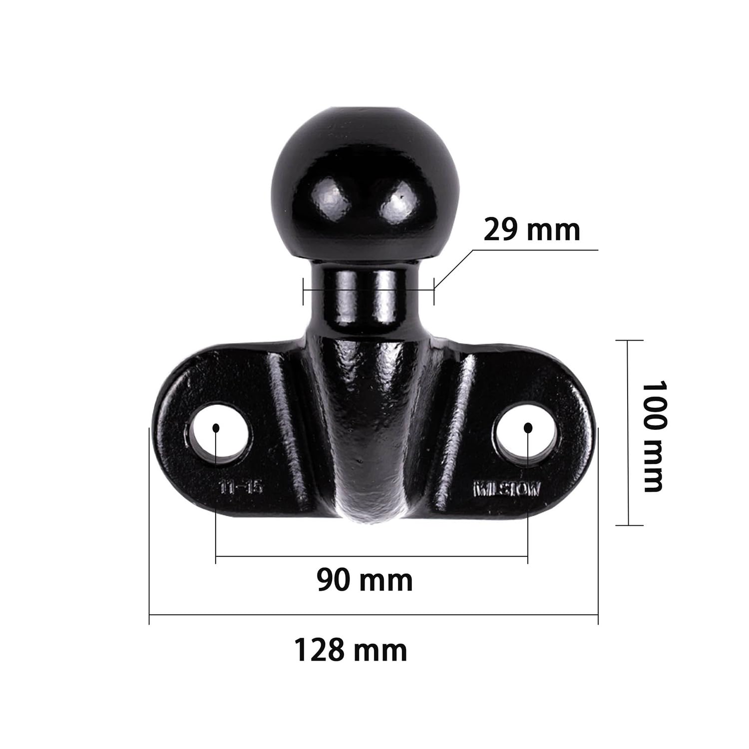 HEYOUTH Bola Remolque Ø50mm,Enganche Remolque,3500 kg,Bola de Enganche para Remolque,para Coches, Camiones y Tractores (Negro)