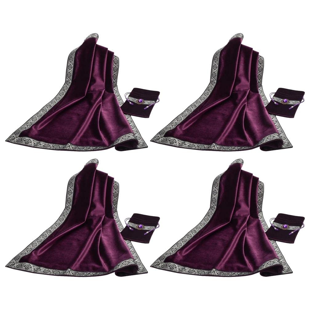 Classic Tarot Card Bag Table Cloth Tablecloth Divination Velvet Purple x4-image-48