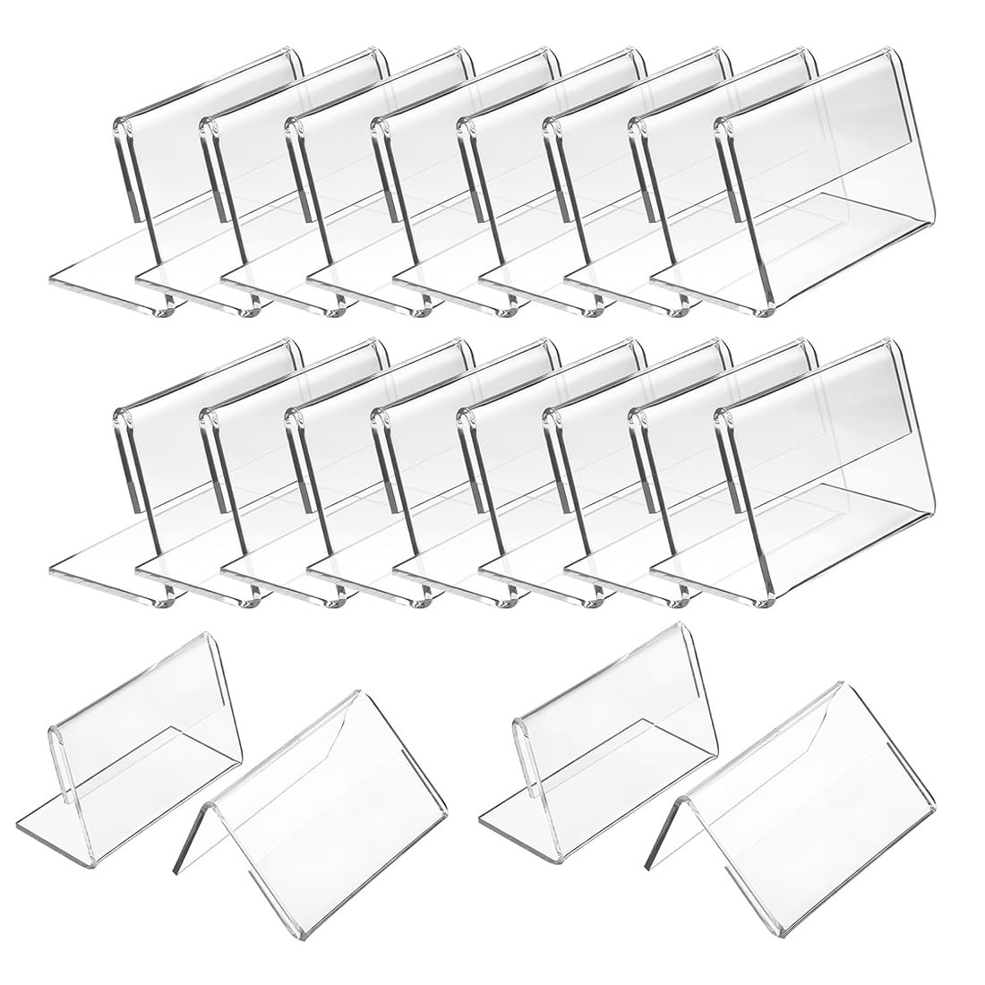 20 Pcs Clear Acrylic Shelf Label Holders,4cm x 7cm Price Tag Clip Card Display Stand for Retail Store Supermarket Restaurant