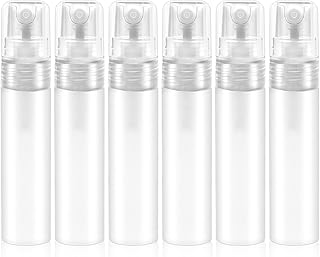 Mozeat Lens 6 PCS 5ml Mini Spray Bottle Plastic Portable Travel Bottle Fine Mist Refillable Mini Perfume Sample Bottles Clear Plastic Spray Bottle Empty for Cleaning Travel Essential Oils