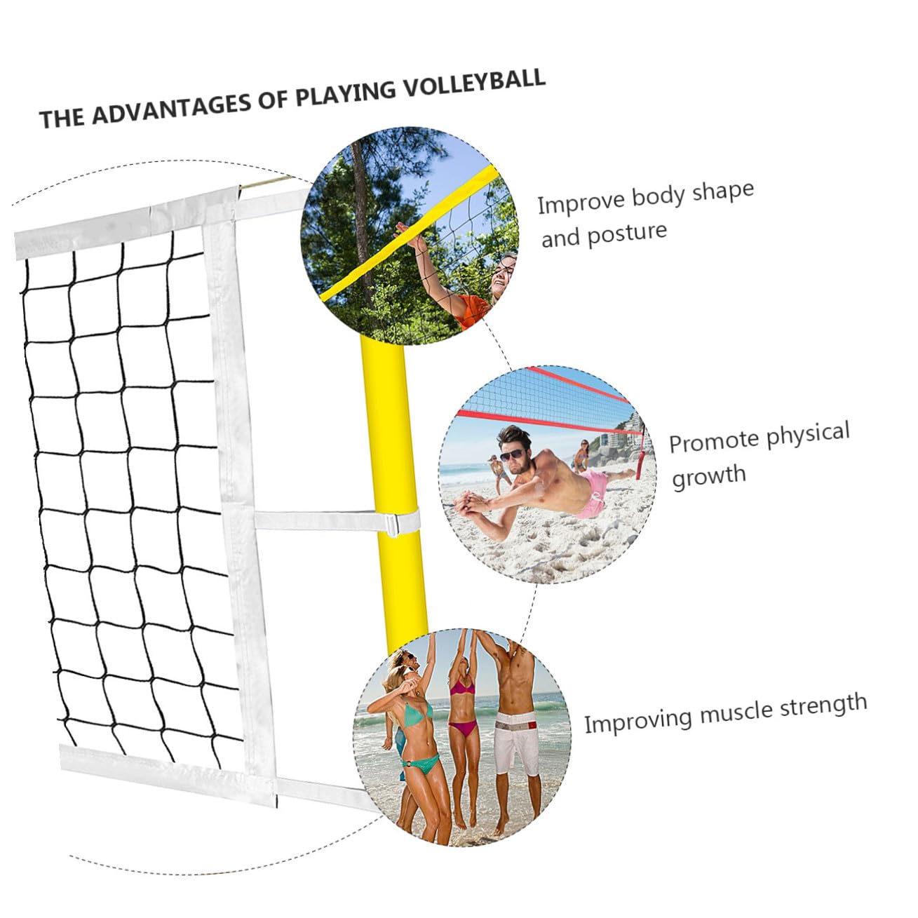 Healeved Filet de Beach-Volley Professionnel résistant aux intempéries, Filet de Volley-Ball Standard pour entraînement et compétition, Portable et léger pour Sports de Plein air