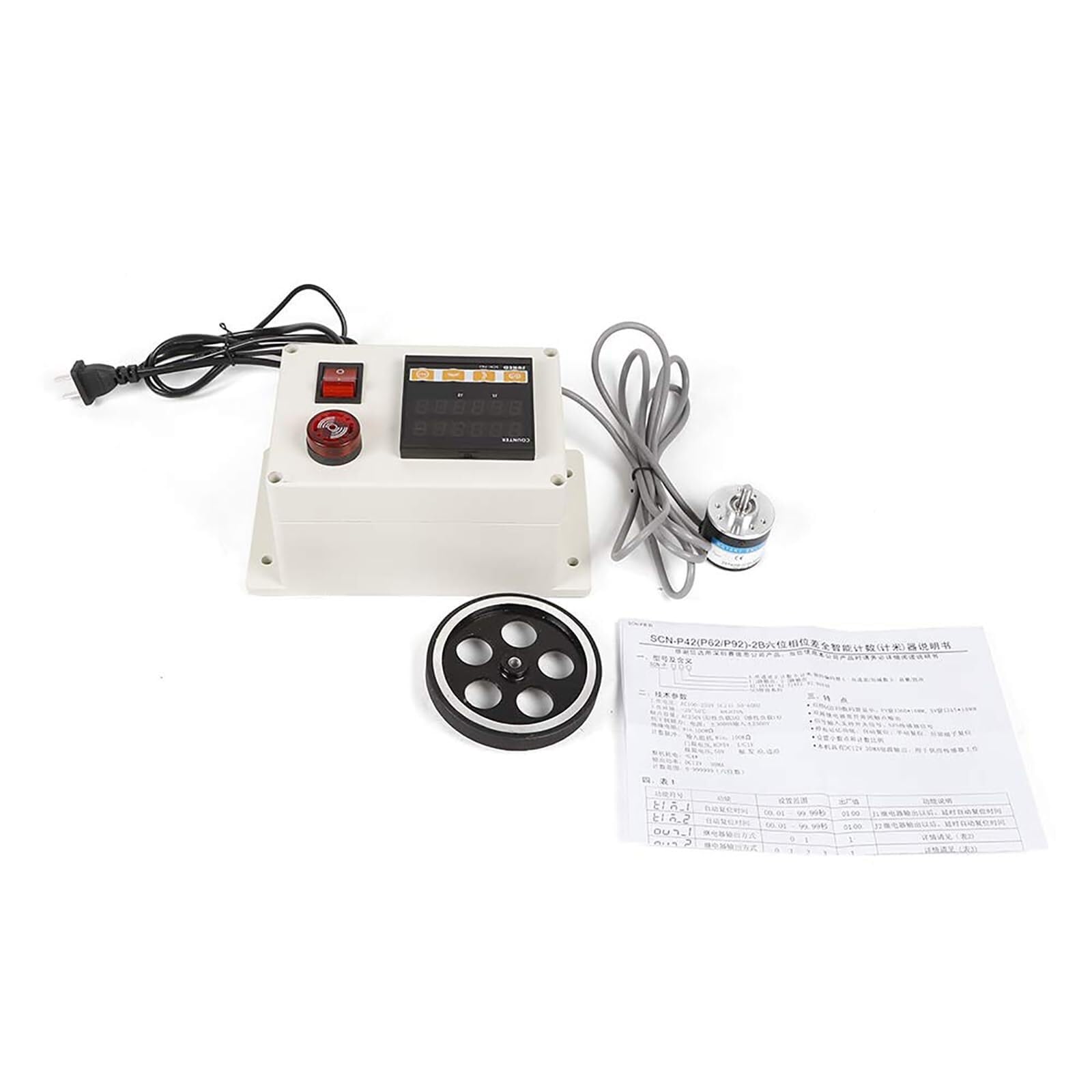 Misuratore di lunghezza digitale Telemetro digitale Contatore digitale Misuratore di distanza digitale Contatore Encoder rotativo con rotella e cicalino, intervallo di conteggio 0-999999 per
