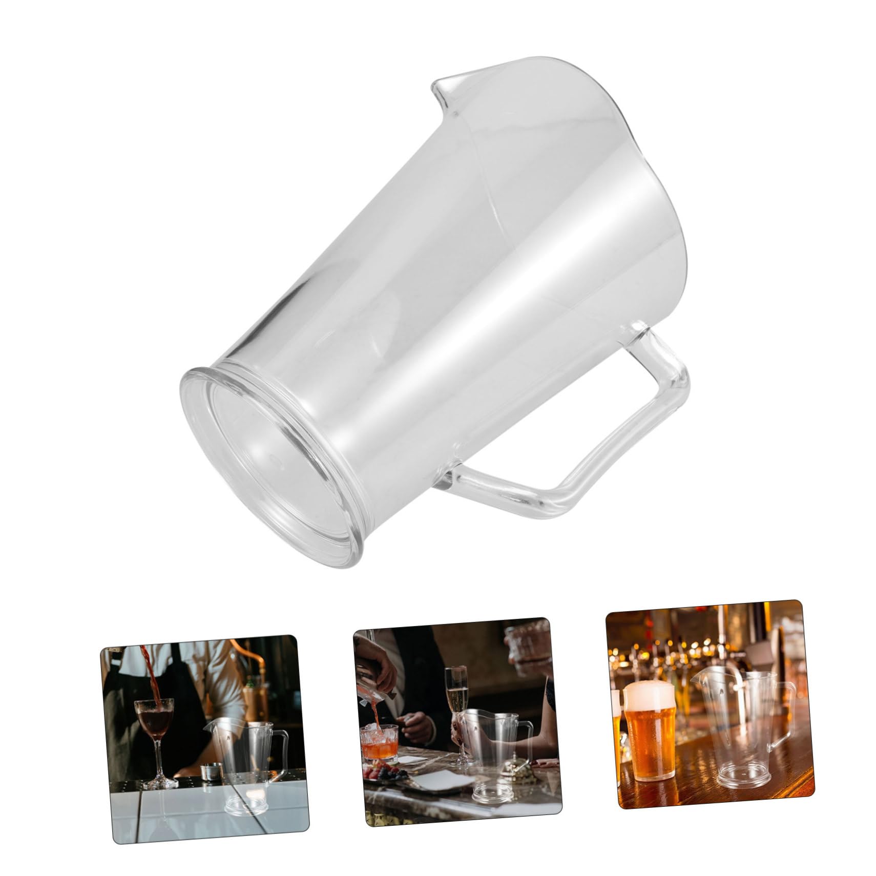 Jarra de Plástico para Cerveza y Agua Fría de 1300ml con Vertedor Preciso y Alta Transparencia Adecuado para Fiestas y Reuniones Familiares