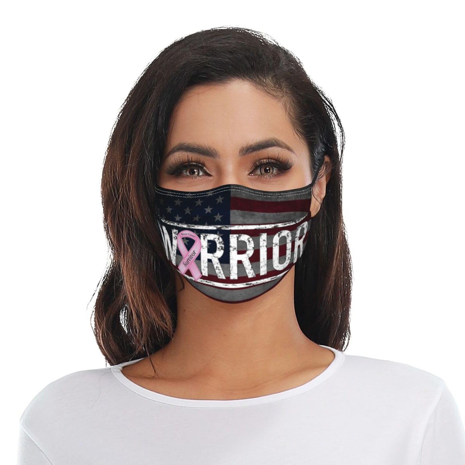 Breast Cancer Warrior Aweareness Ribbon Adult Dust Mask Adjustable Dust Face with 2 Filter52