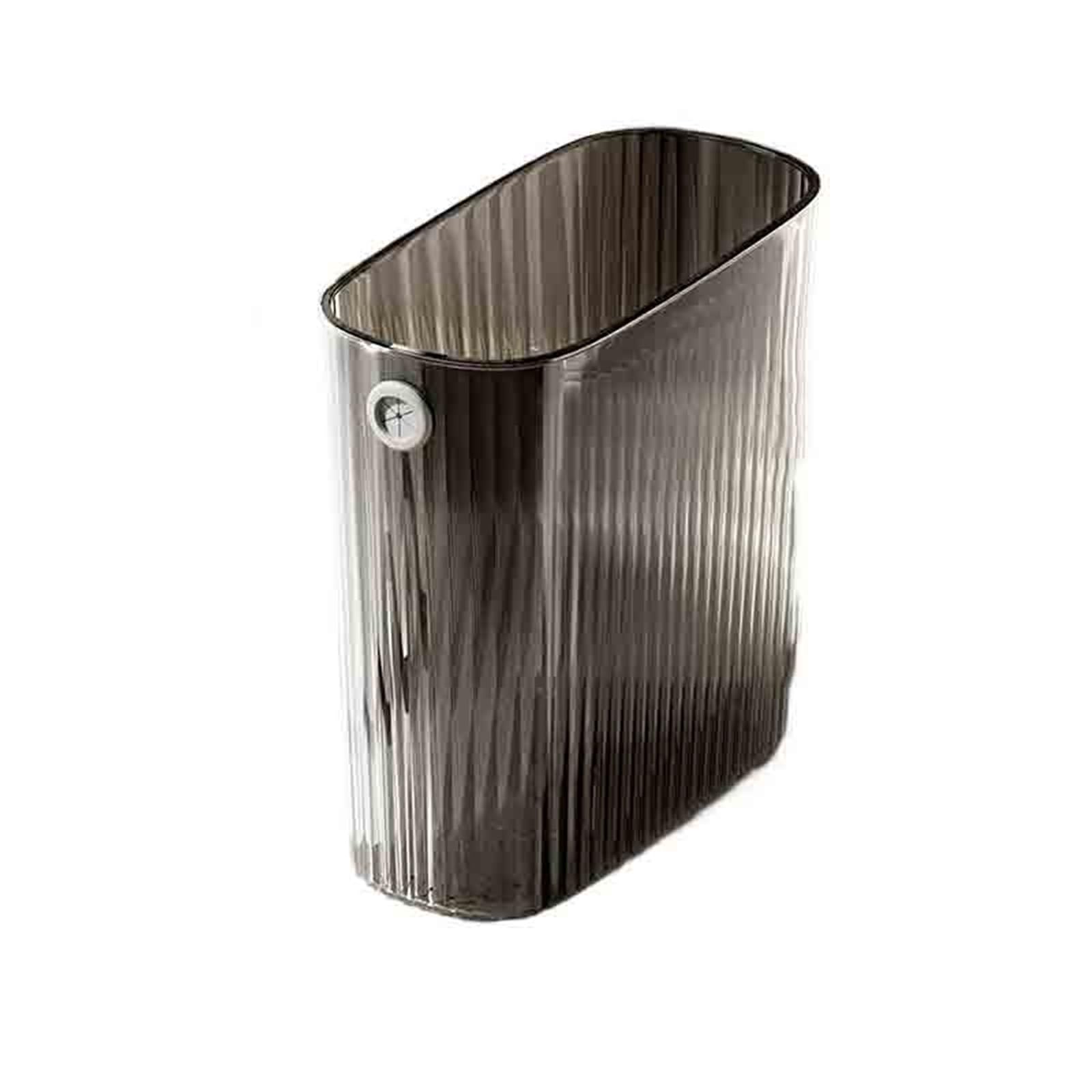 Waste Bins Narrow Mouth Household Trash Can Design Specifically For Bathrooms(Black)