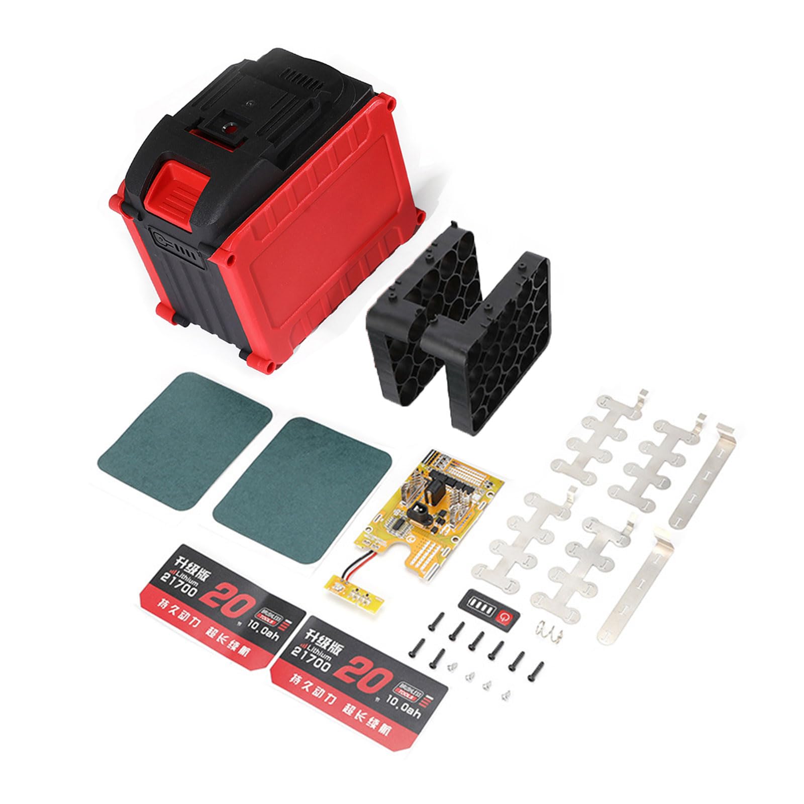 Tfaoys 20 Verses Universally 21700 Screwdriver Drill Lithiums Battery Pack Component Including Safe Board Battery Case Organizer