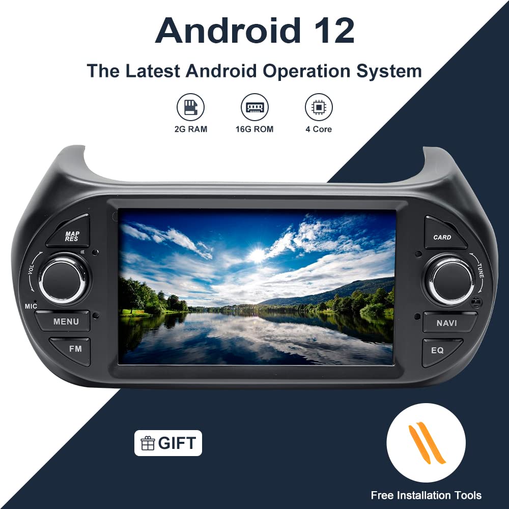 Autoradio Android 12 Per Fiat Fiorino/Qubo/Peugeot Bipper/Citroen Nemo - 7 Pollici, CarPlay/Android Auto, Bluetooth, GPS - Foto 3