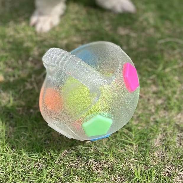 The Mellow Dog Calming Ball, Hundespielzeug Unzerstörbar, Anti Stress Ball Hund, Hundeball mit Handle, Interaktives Hundespielzeug Ba-ll, Antistressball für kleine, mittelgroße und große Hunde Blue)