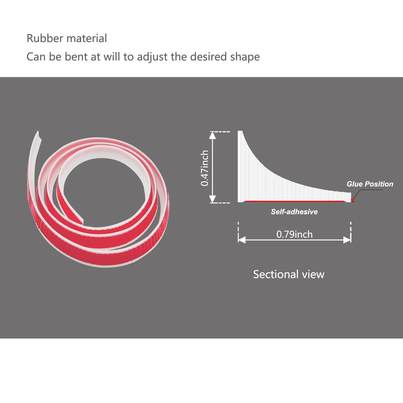 KLYWUN 118-inch Shower Threshold Water Dam, Keep Water In Shower or Countertop Dry, Apply Toapply To Countertop, Shower, Bathroom, Bathtub Self Adhesive Caulk Seal Strip Edge
