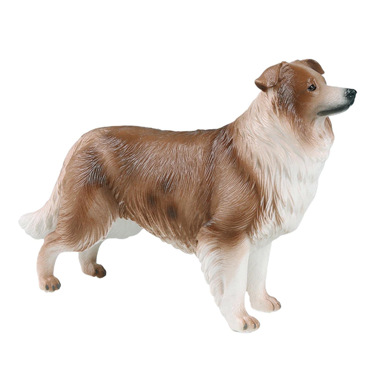 Jomewory Dog Statue, Realistic Detailed Border Collie Shape Puppy Figures, Hand Painted Emulational Tiny Dogs Animals Toy for Cake Toppers,