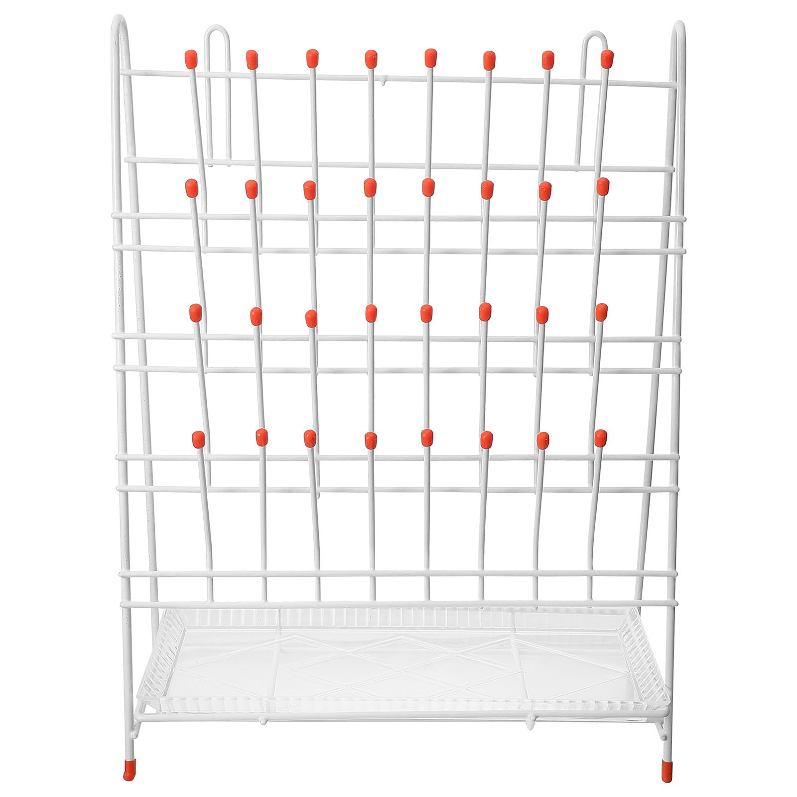 Support de Séchage Laboratoire 32 Emplacements en Fer Blanc, Égouttoir à Tubes Robuste Design Gain de Place et Stabilité Améliorée