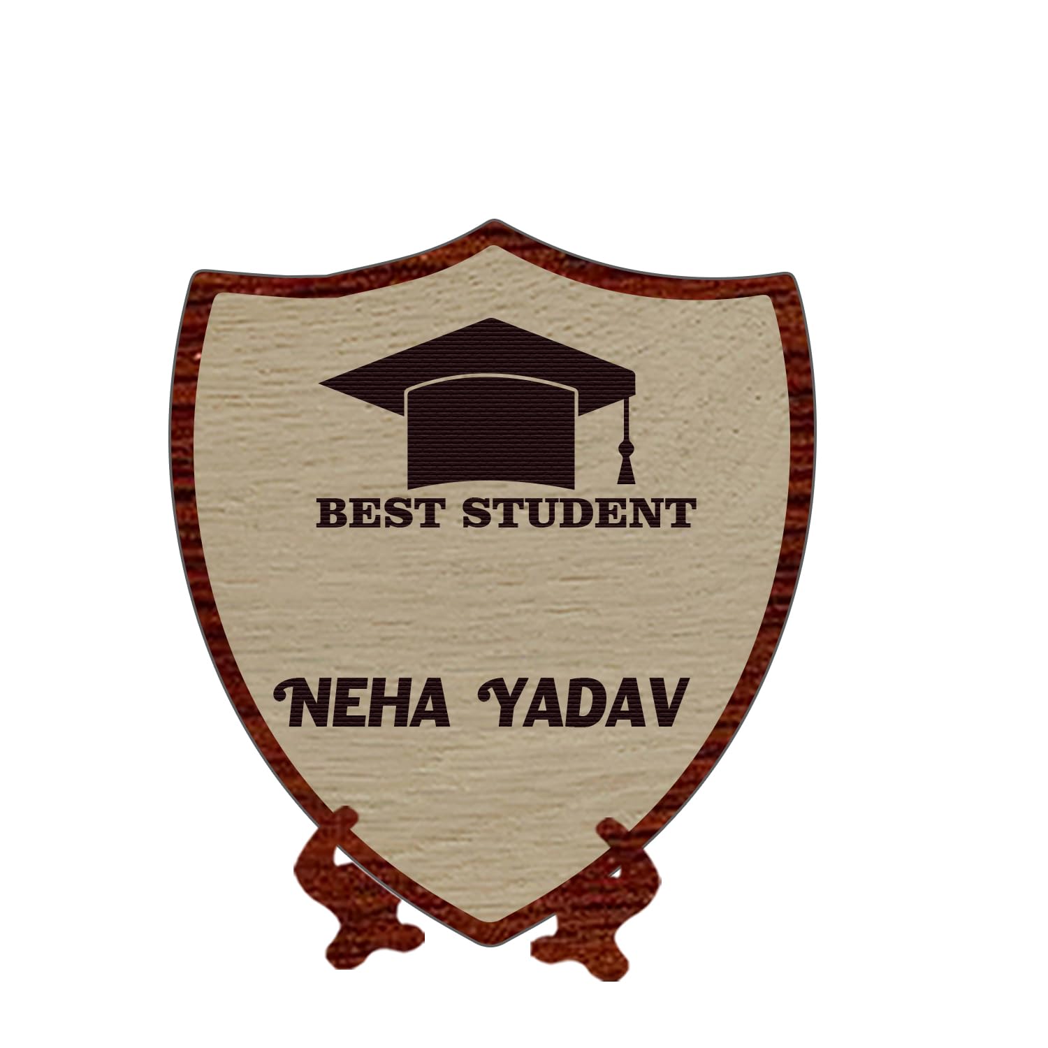 Gift Me Bazar Personalized Wooden Trophy Tabletop Customized with Logo & Name | Home & Office Decoration | Corporate Gifts (Best Student Trophy)-picture-22