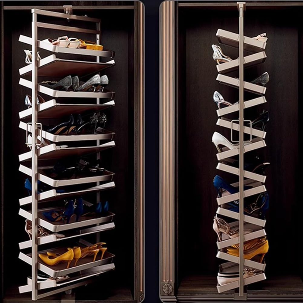 Organizador de Zapatos giratorio de 8 niveles: estante de almacenamiento de Metal de Doble Cara, solución duradera Que ahorra espacio para El hogar, la entrada y El armario. ¡Maximice la efi