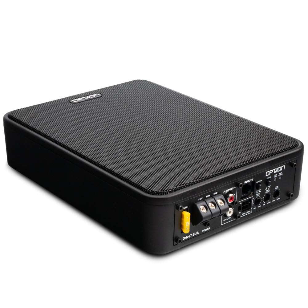 Option Drive7.6UA Caisson de basses compatible avec Ford Transit (7ème génération, à partir de l'année de construction 2019) – Kit 100 % Plug & Play pour caisson de basses actif sous siège pour Ford