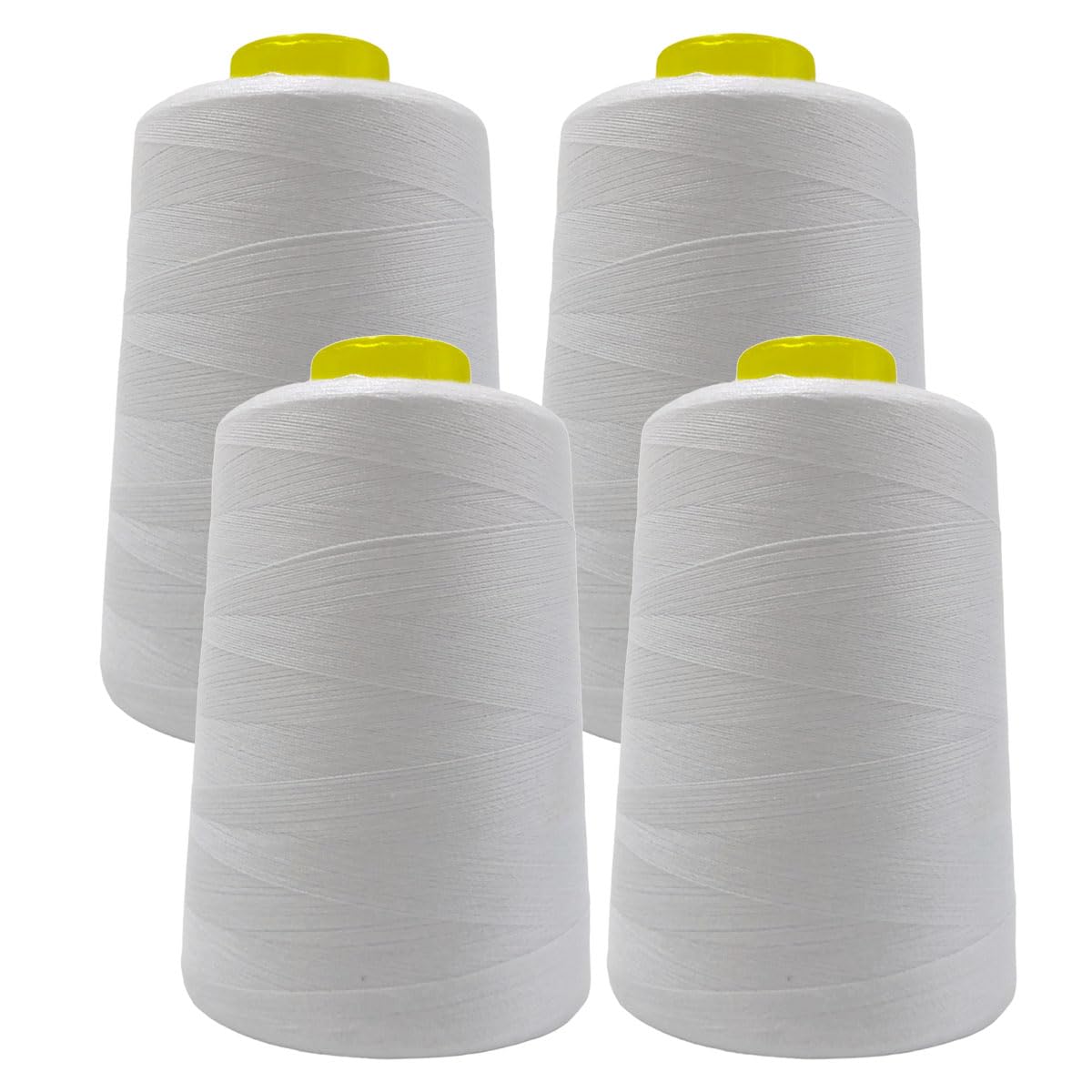 4 Sewing Thread Spools (4500 Meters/roll), High Strength Polyester Thread, Thread Spools for Sewing Work, (5000Y White 101)