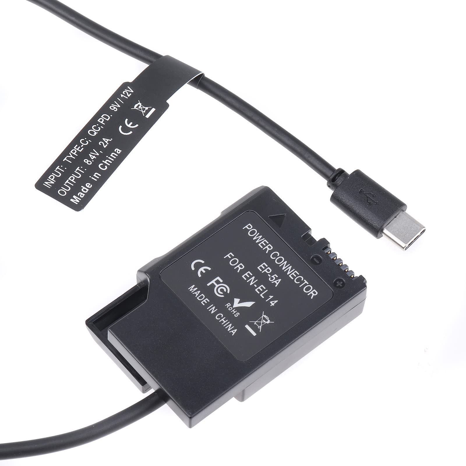PD USB-C Para EP-5A EN-EL14 Manequim Bateria Adaador De Energia para Nikon D3100 D3200 D3300 D3400 D3500 D5100 D5200 D5300 D5500 D5600  44
