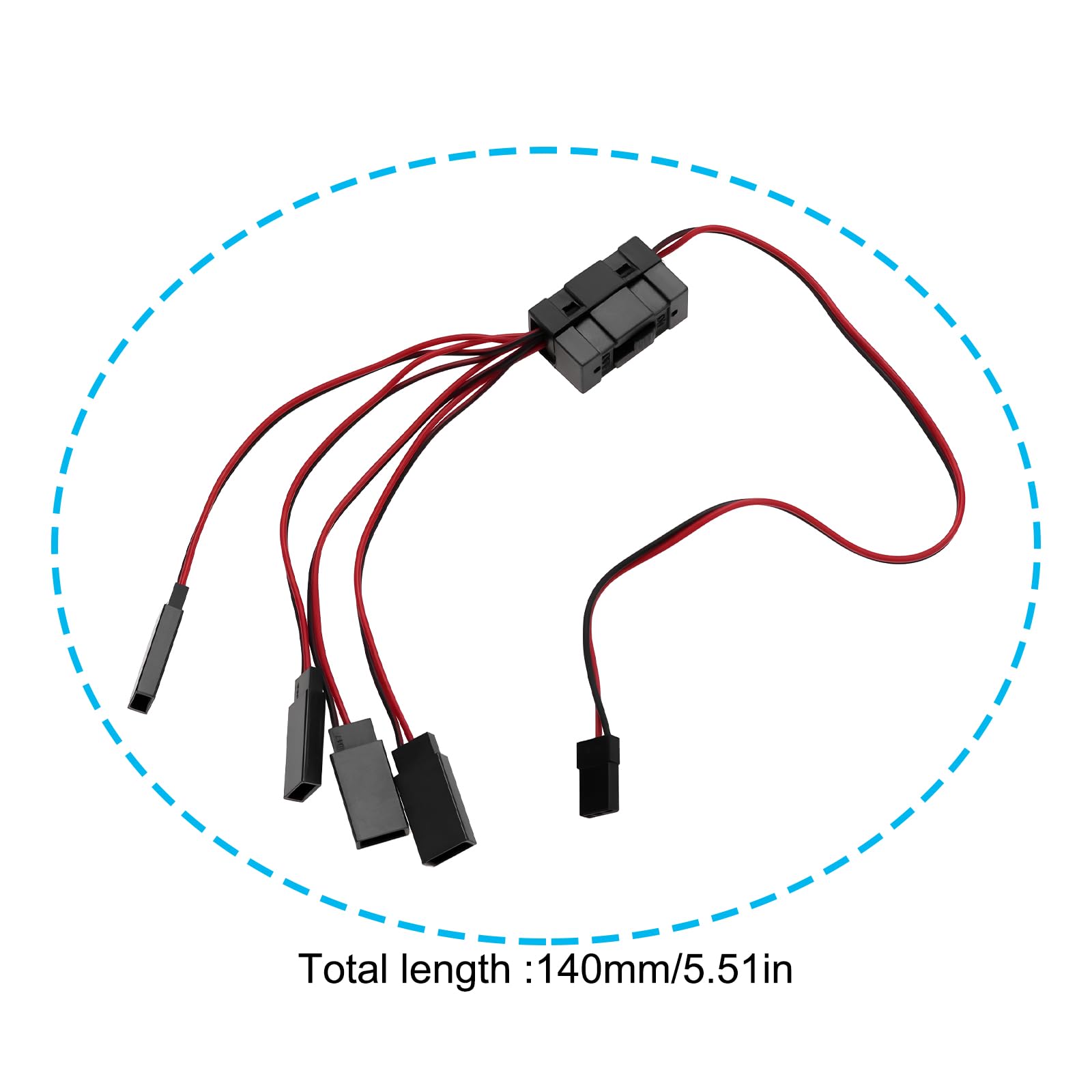 YINETTECH RC 4-Way LED Light Controller Switch On/Off Controller Y Cable Compatible with TRX-4 SCX10 1/10 RC Crawler - Image 4