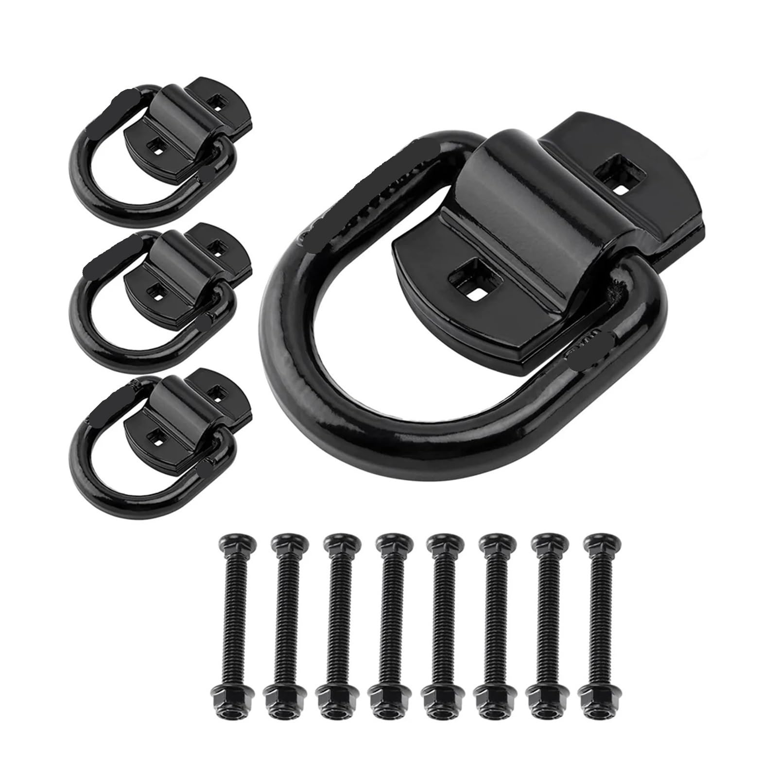 Pjfcewfdgx Black 4Pcs Stainless Steel D-Ring Anchors For Trucks & Trailer Cargo Tie Down