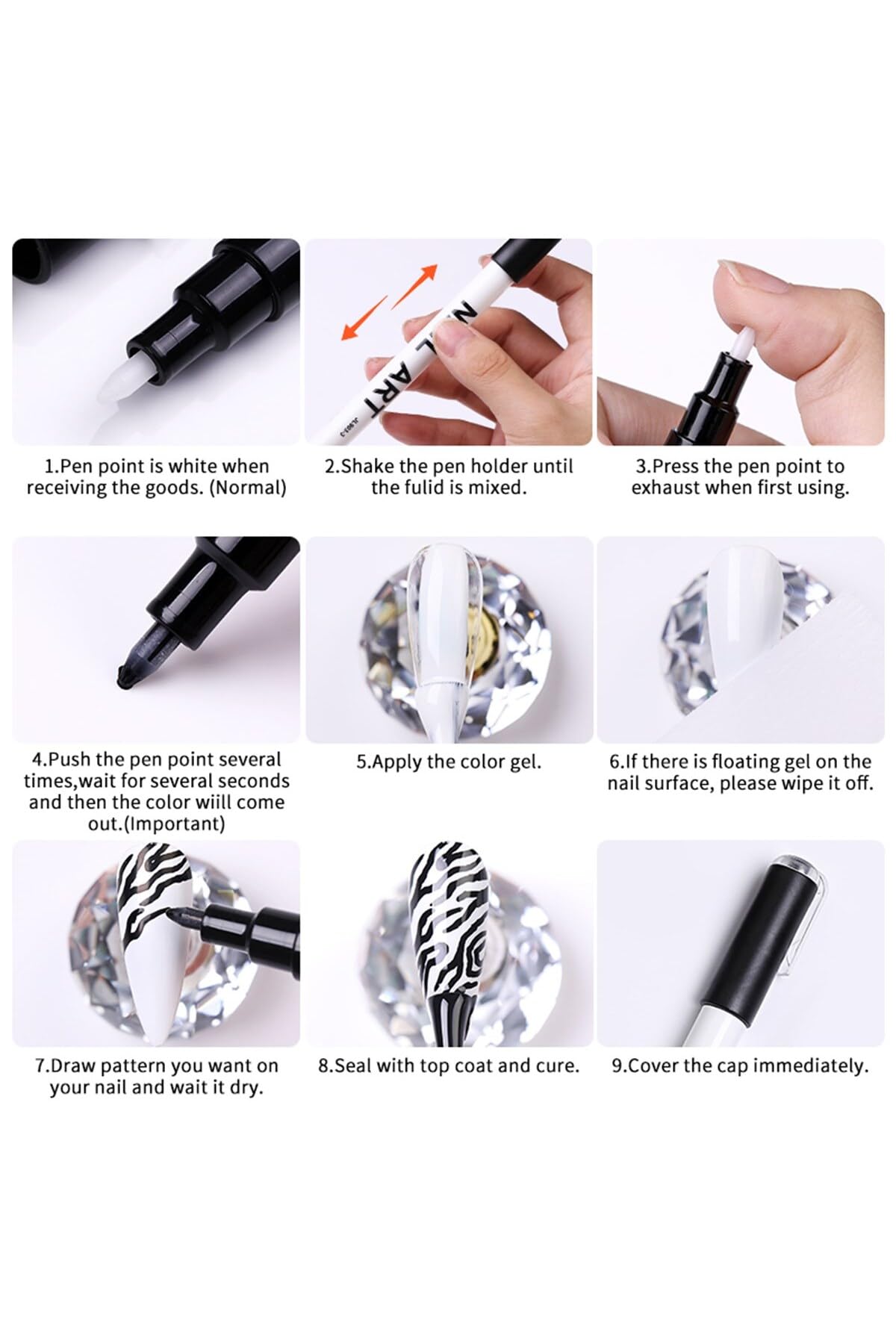 Nicole Nail Art Çizim Kalemi Sılver (53542-4) 2343
