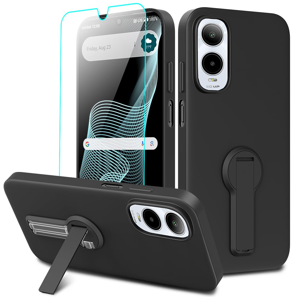 Amazon.com: Compatible for Cricket Icon 6 Phone Case with Glass Screen  Protector, 360 Rotatable Folding hidden Kickstand/Stand Silicone TPU  Shockproof Protective Cover Case for Cricket Icon 6 SL219C - Black : Cell