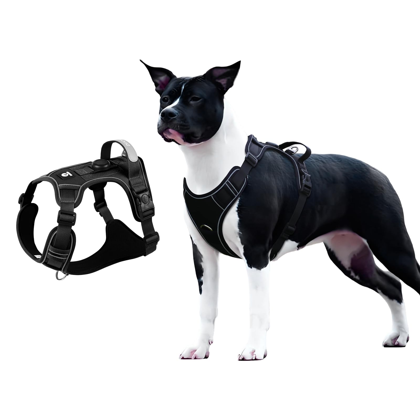 No Pull Dog Harness for Extra Large Dog,Adjustable Escape Proof, No Choke and Reflective Vest with Handle for Easy Control,Heavy Duty Vest Harness for