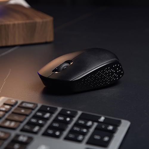 Miniatura 6 de Ratón inalámbrico pequeño con clic silencioso alimentado por pilas AA de 1.5 V (no incluidas) para tableta, PC, Chromebook negro, MKE 399