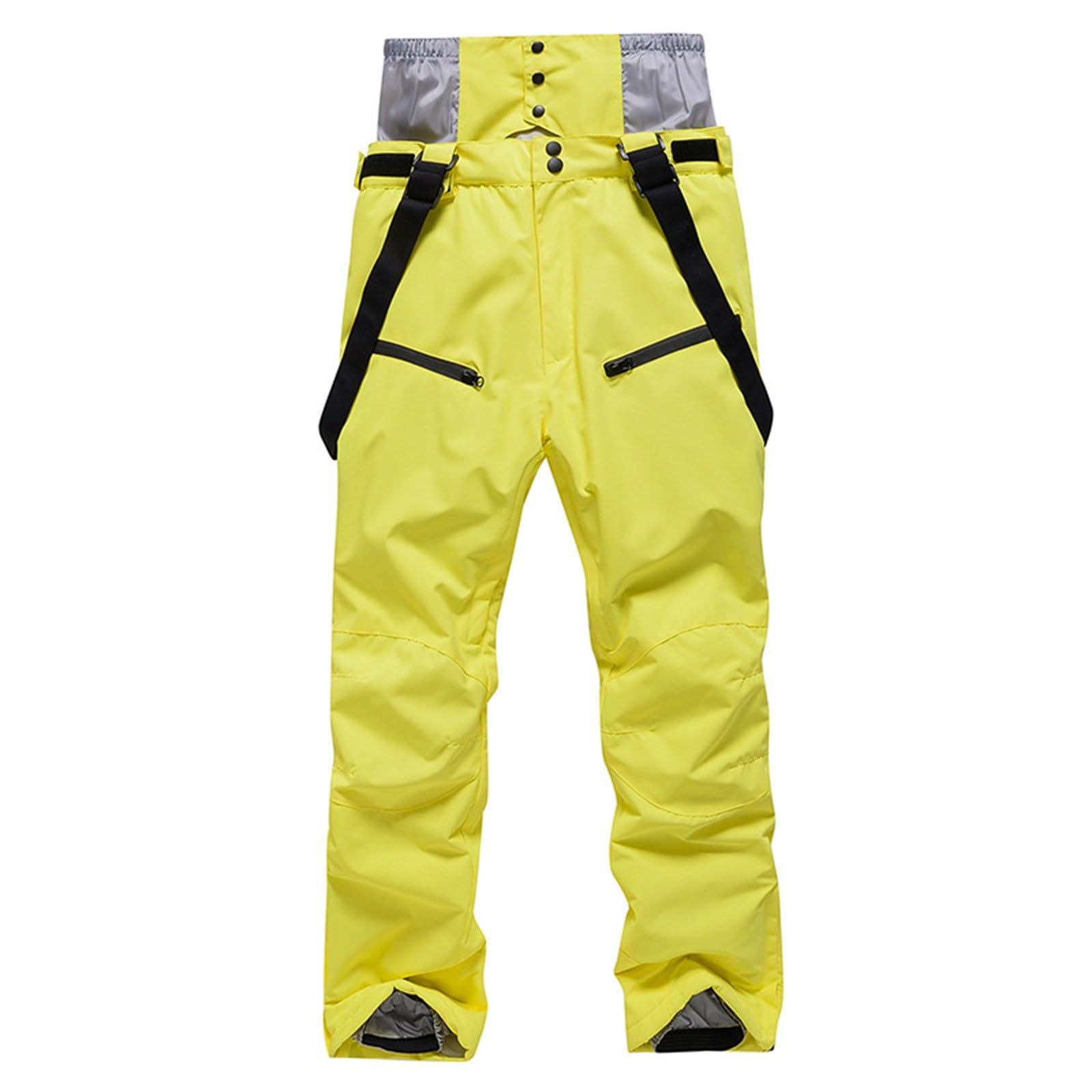Générique Legging De Grossesse isolée pour Femme, Pantalon à Bretelles Couleur Unie Abdominale (Yellow, XXXL)