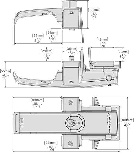 Miniatura 3 de D&D Technologies LLMKDST LokkLatch - Pestillo magnético de doble cara para empujar y jalar, llave con cerradura en ambos lados de la puerta, para
