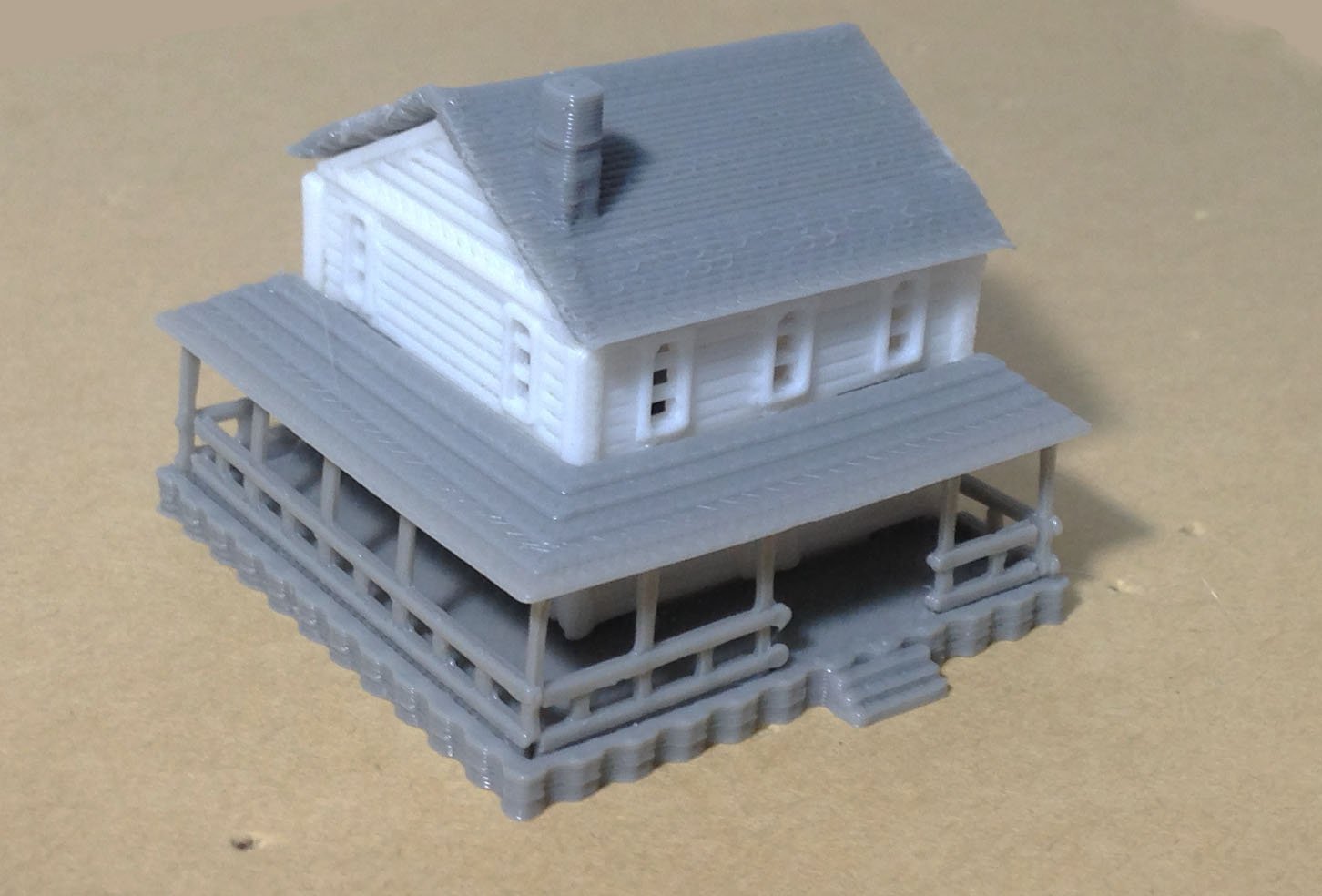 Outland Models Train Railway Layout Country 2-Story House White Z Scale 1:220