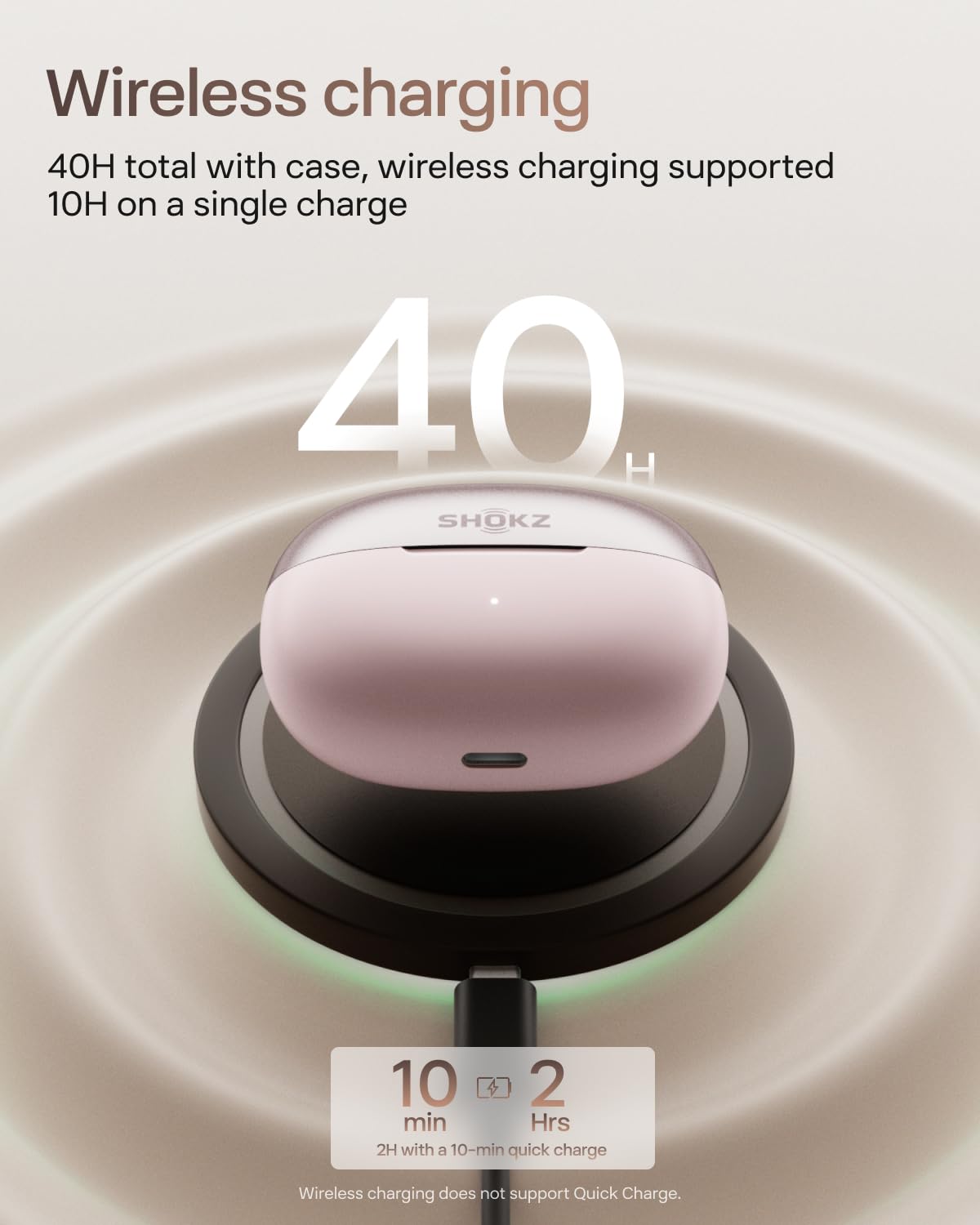 SHOKZ OpenDots ONE - Open-Ear Headphones - Wireless Bluetooth Earbuds with Microphone - Secure, Lightweight, Clip-On Fit - Premium Dolby Audio - Water Resistant - Fast Charging - Up to 40 hrs Playtime