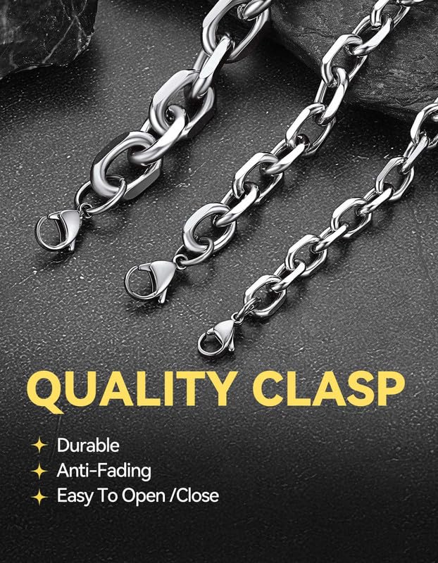 Pulsera de Cadena Cable de Acero Inoxidable para Hombre y Mujer miniatura 4