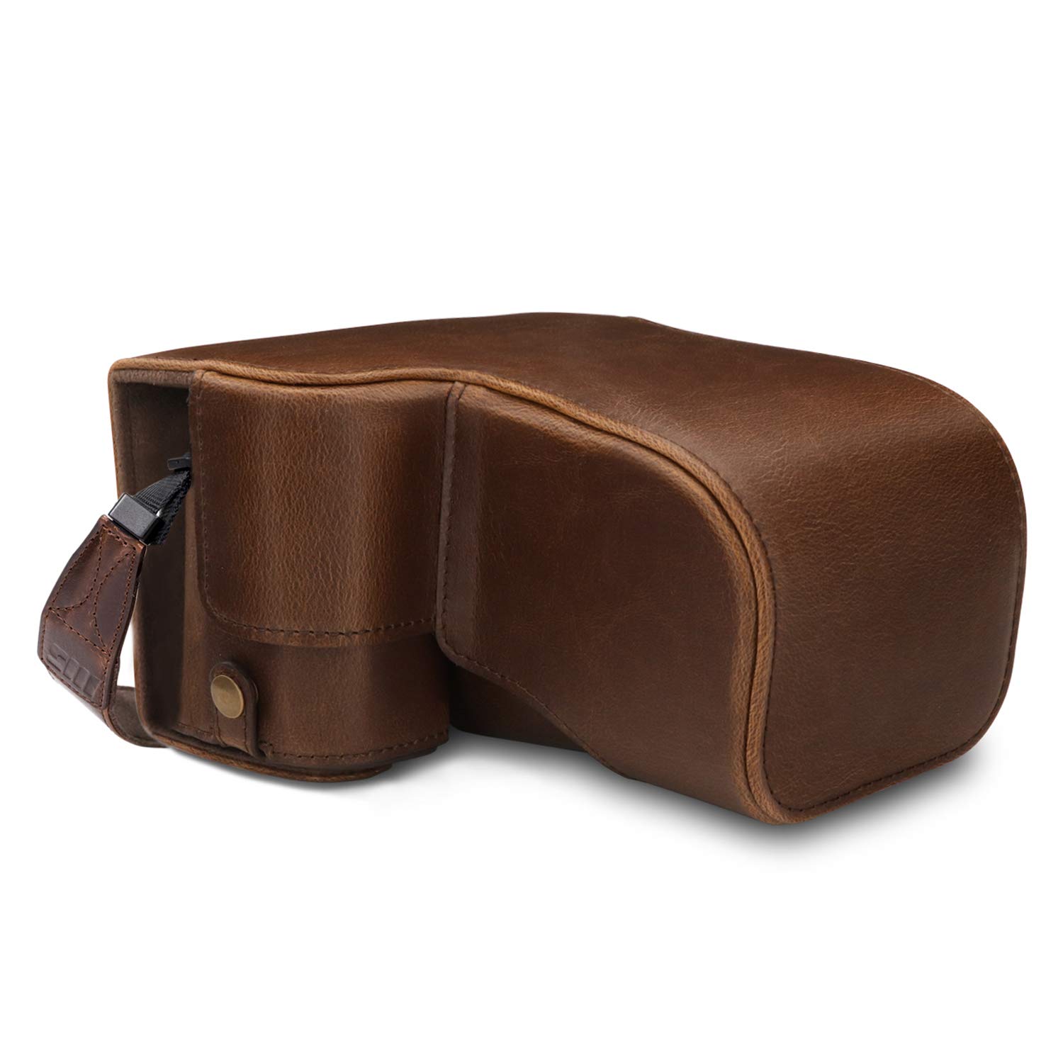 MG1661 Ever Ready Leather Camera Case Compatible with Sony Alpha A6400 (18-135mm) - Brown