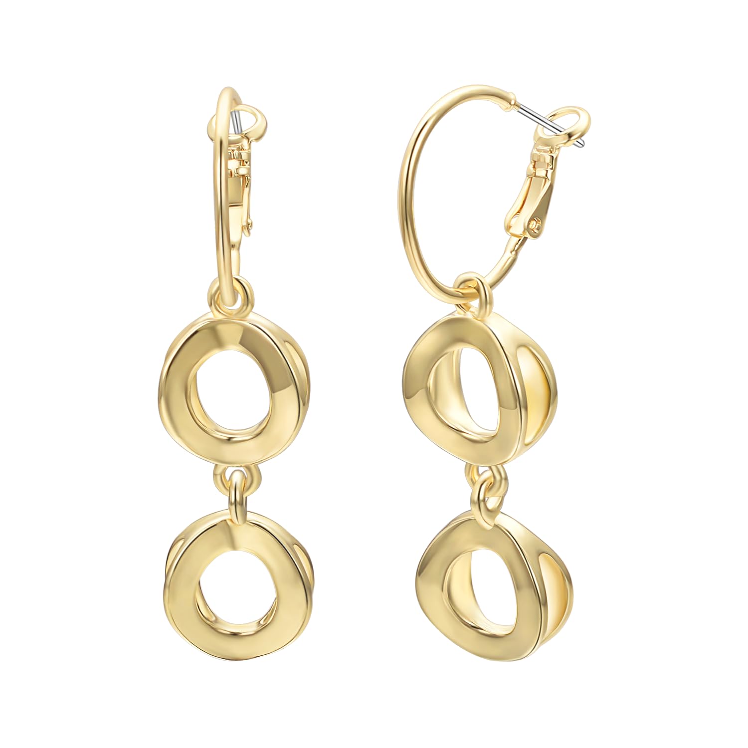 Vissen Creolen Ohrringe Vergoldet Damen Perlen Ohrstecker Durchzieher Ohrringe Durchzieher Hypoallergene Modeschmuck