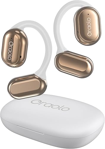 BUGANI OE03 Open Ear Headphones, Bluetooth 5.3 Wireless Headphones, Open Ear Earbuds with Immersive Stereo Sound, Clear Talk, 30H Playtime, Waterproof Sport Earbuds for Running, White