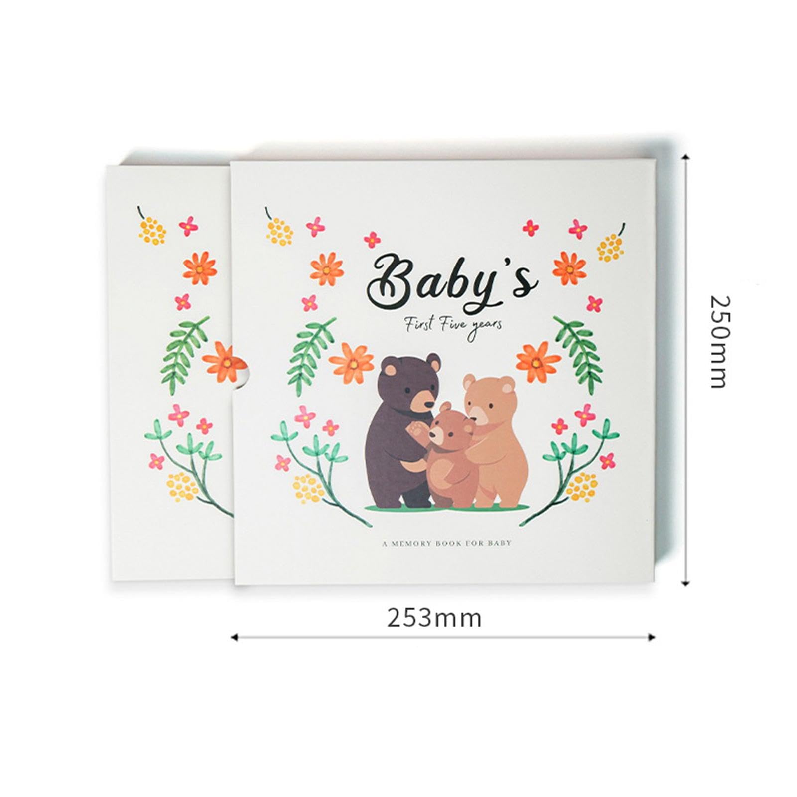 Erinnerungsbuch/Tagebuch für Neugeborene, Einfach für Frischgebackene Eltern, Unisex, Erinnerungsgeschenk Zur Babyparty, Wachstumsalbum, Bär